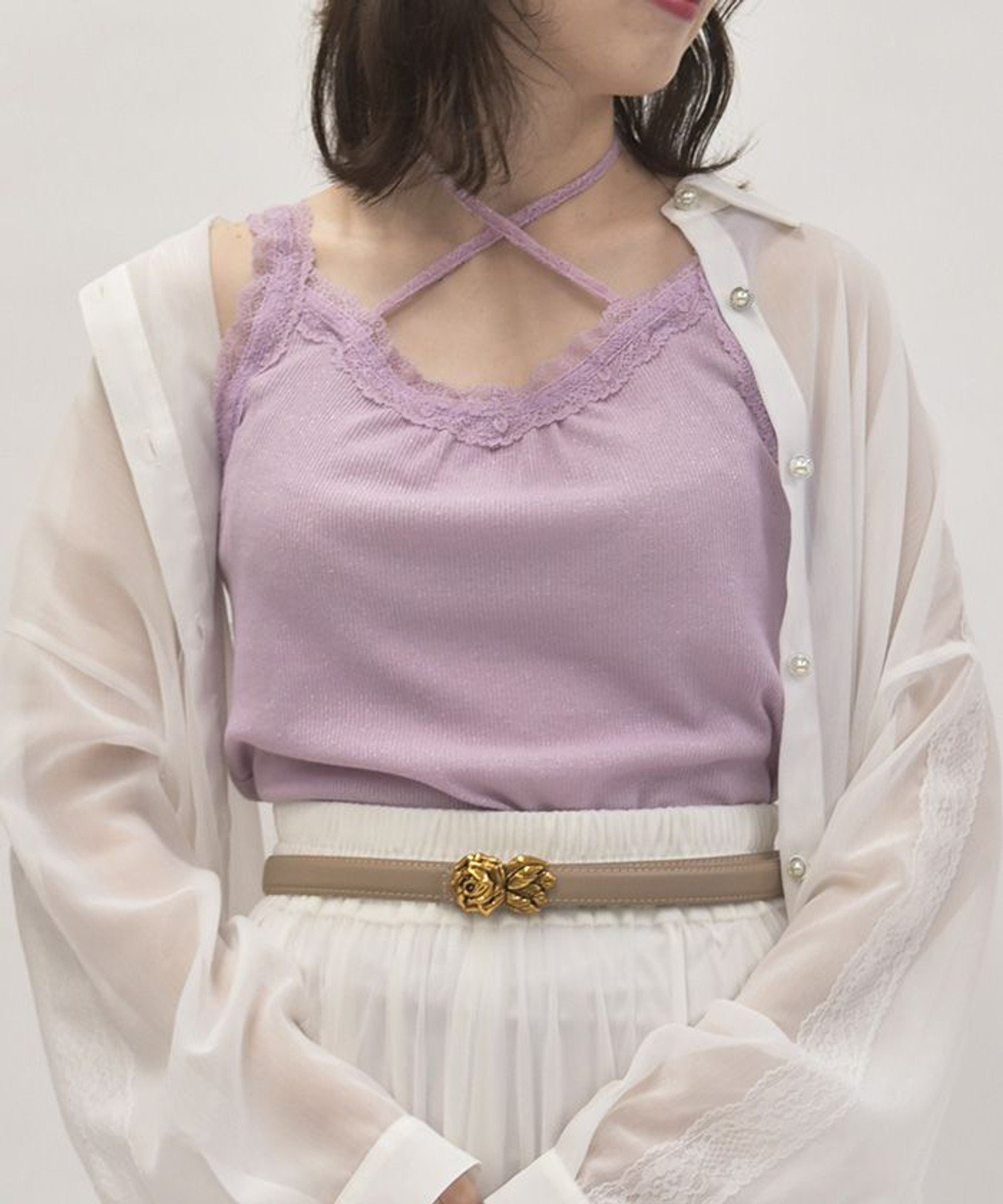 axes femme｜ストラップラメリブタンク | Rakuten Fashion(楽天