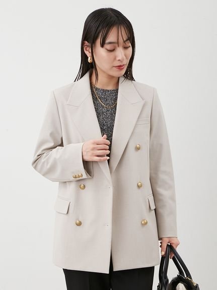 Mila Owen｜チェック金釦ダブルブレストブレザー | Rakuten Fashion