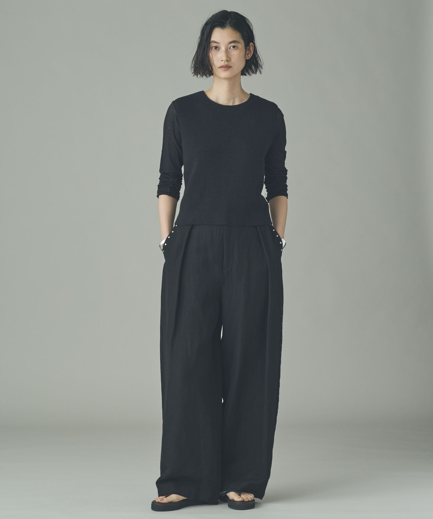 Curensology｜リネンウールスタッズパンツ | Rakuten Fashion(楽天