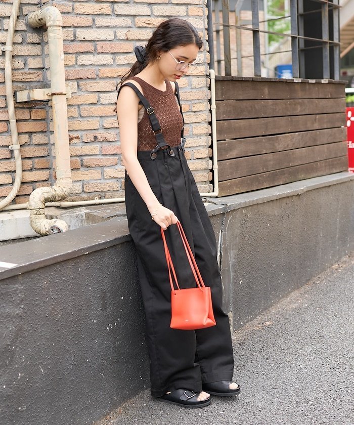 FREAK'S STORE｜別注 サスペンダー付き ビッグ 2タック ツイルパンツ