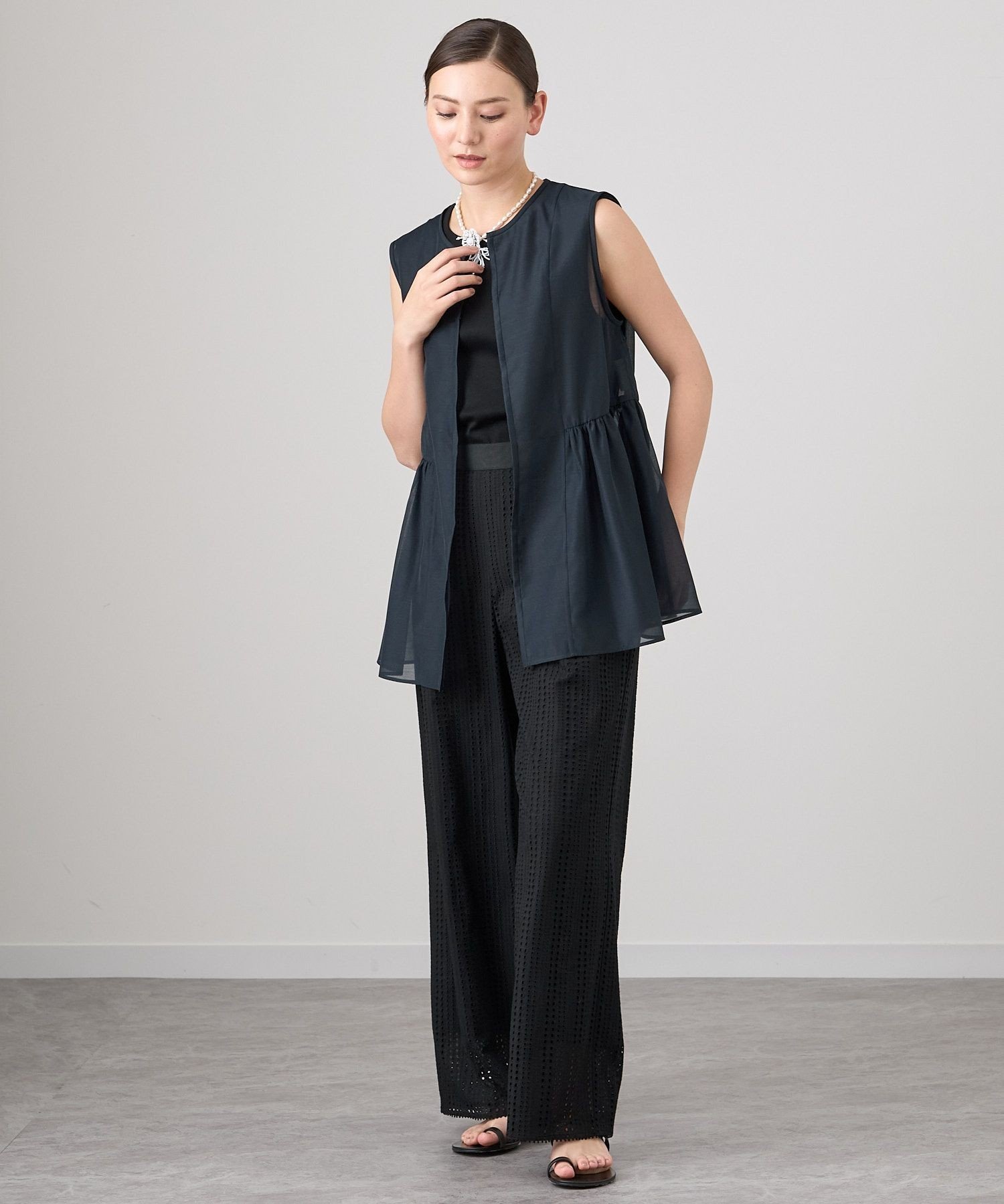 ANAYI｜オーガンペプラムギャザージレ | Rakuten Fashion(楽天
