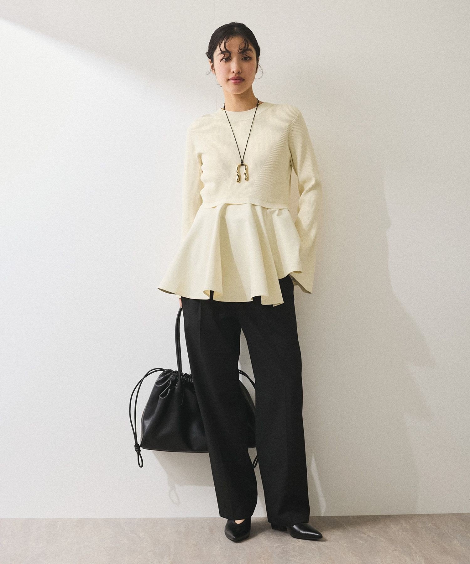ADAM ET ROPE'｜【再入荷】・【サステナブル】ペプラムコンビニット