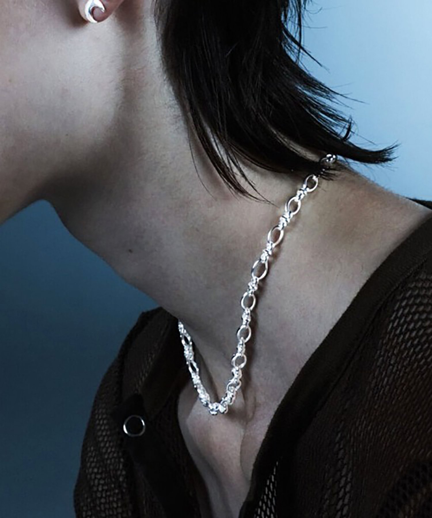 SETUP7｜quip queint/oval chain choker SILVER オーバル チェーン