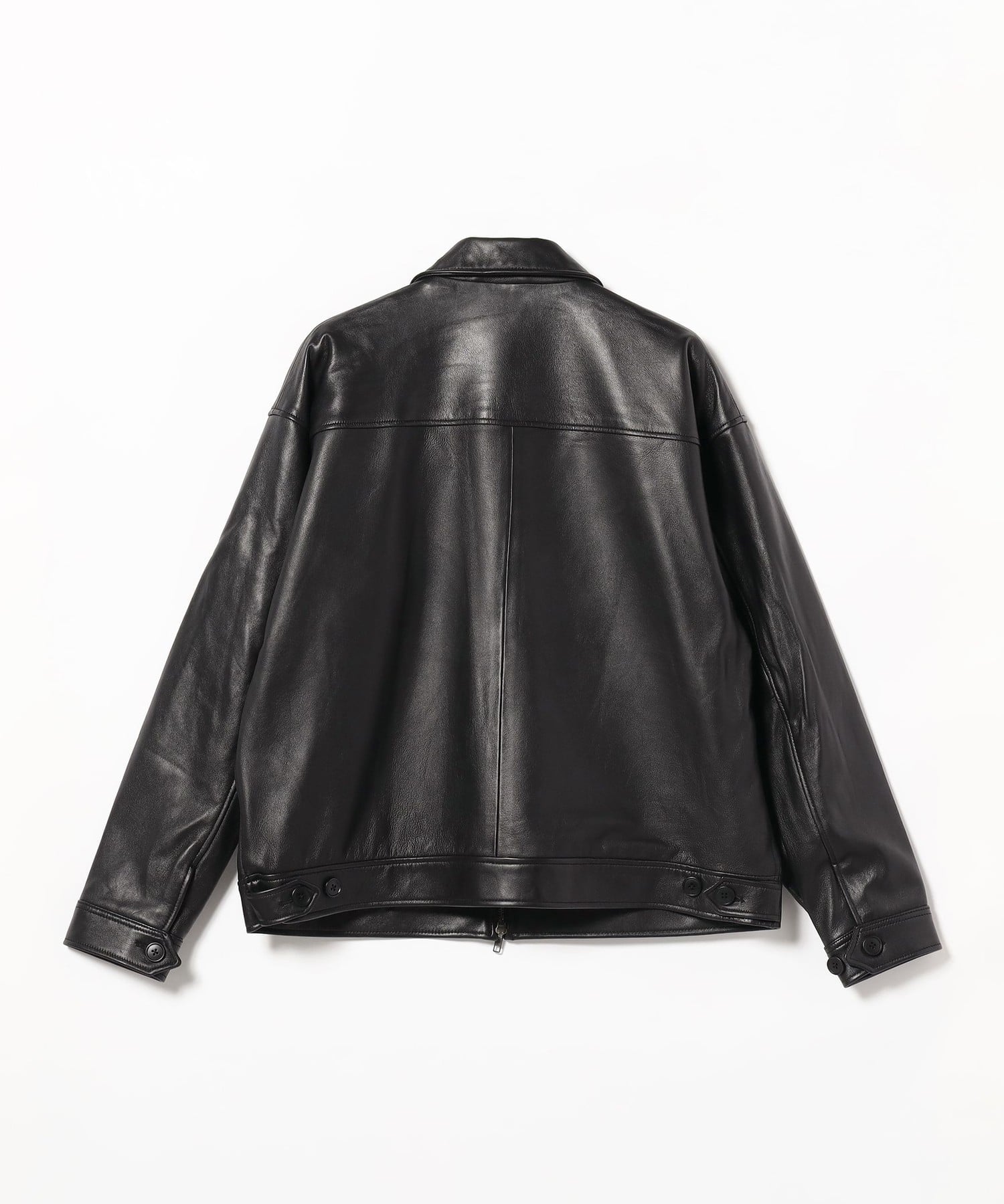 BEAMS MEN｜ワイドフィット レザー ジップブルゾン | Rakuten Fashion