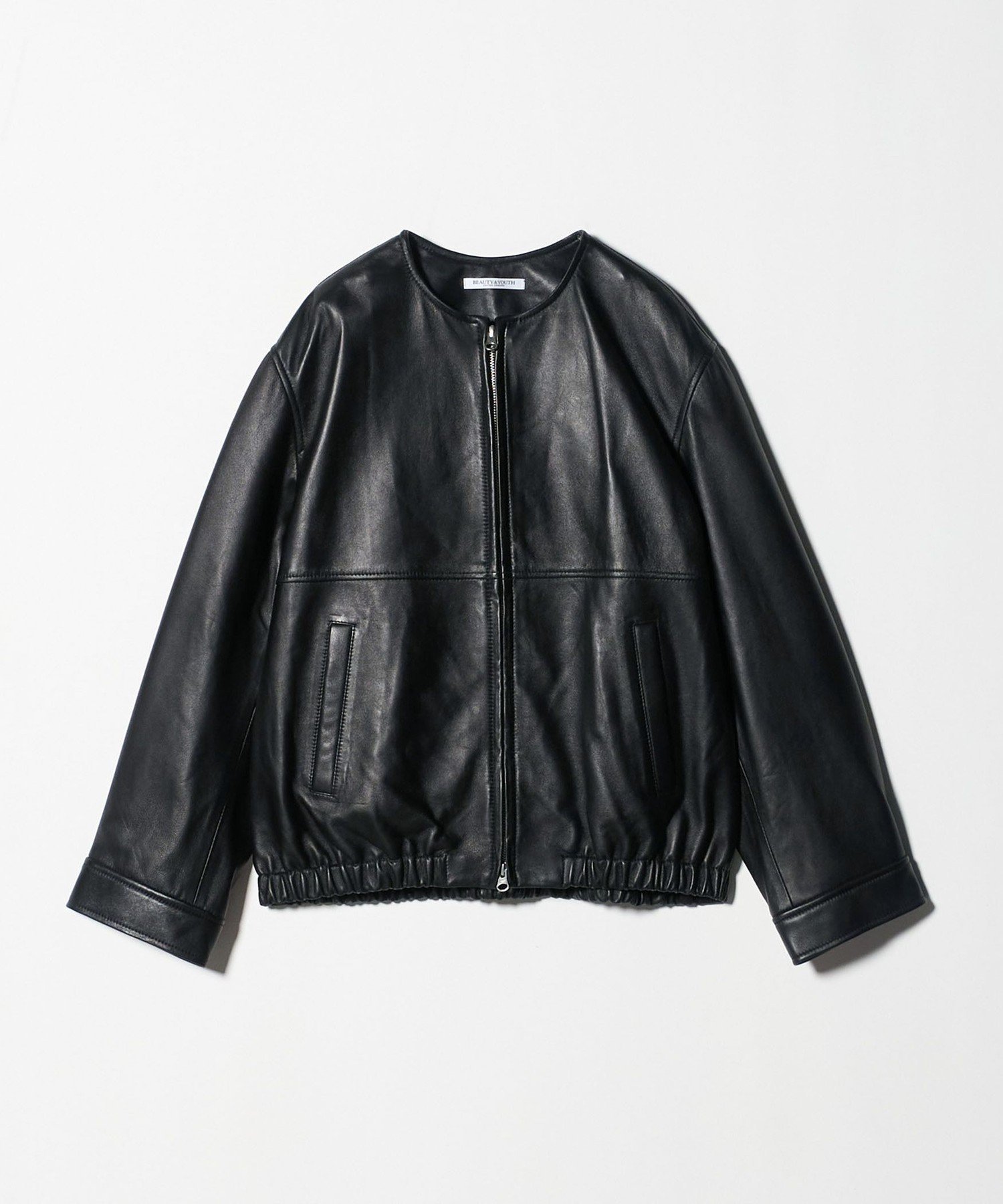 BEAUTY&YOUTH UNITED ARROWS｜シープレザー ノーカラージップブルゾン