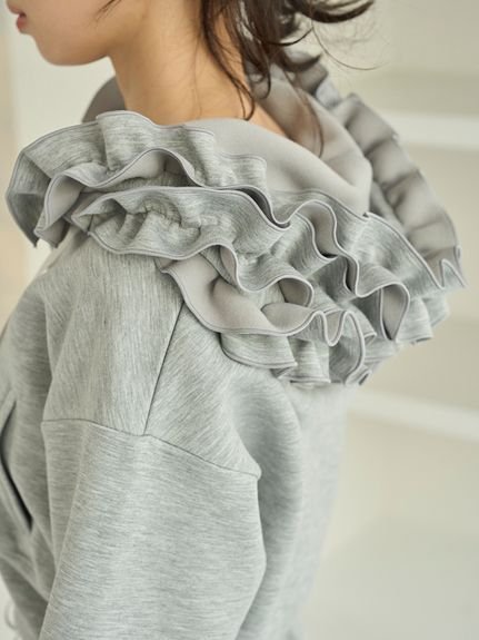 SNIDEL｜フリルショートジップパーカー | Rakuten Fashion(楽天