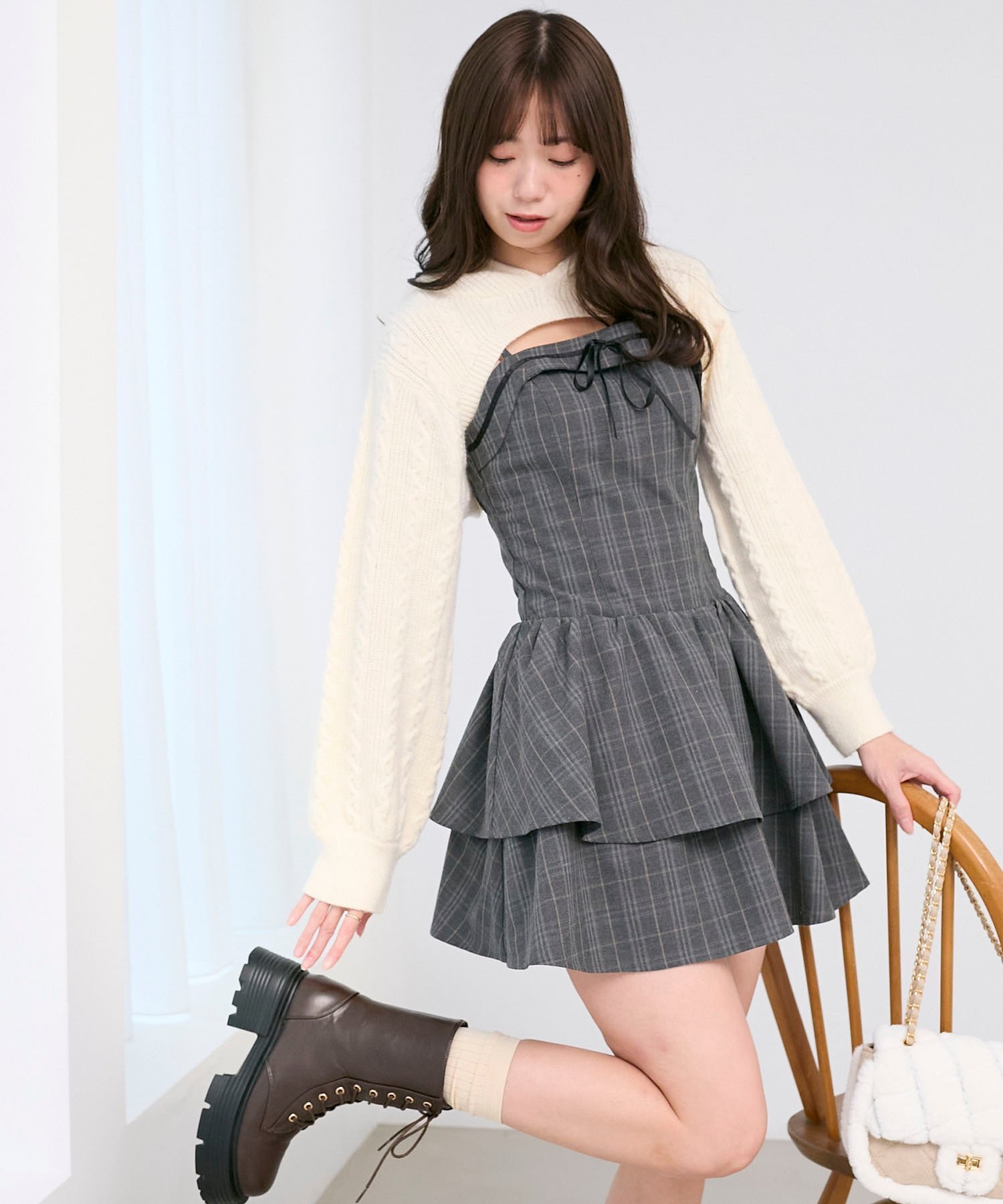 MAJESTIC LEGON｜ケーブルフードボレロセットミニワンピ | Rakuten