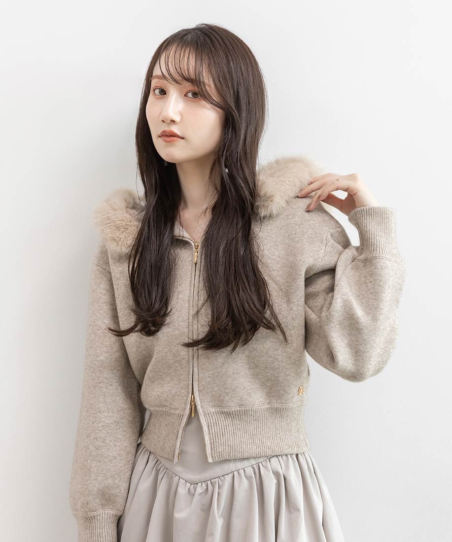 RANDA｜2WAY フェイクファーニットパーカー | Rakuten Fashion(楽天