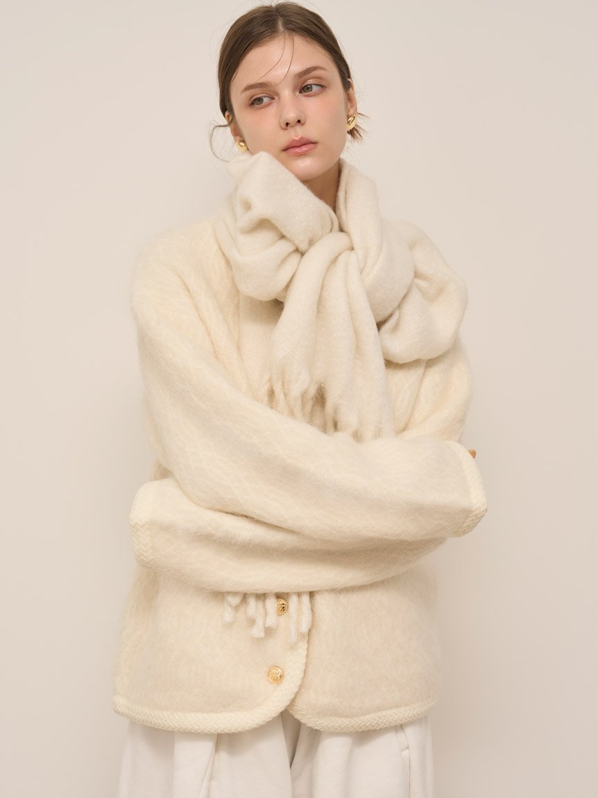 SNIDEL｜ファーライクミドルニットジャケット | Rakuten Fashion(楽天