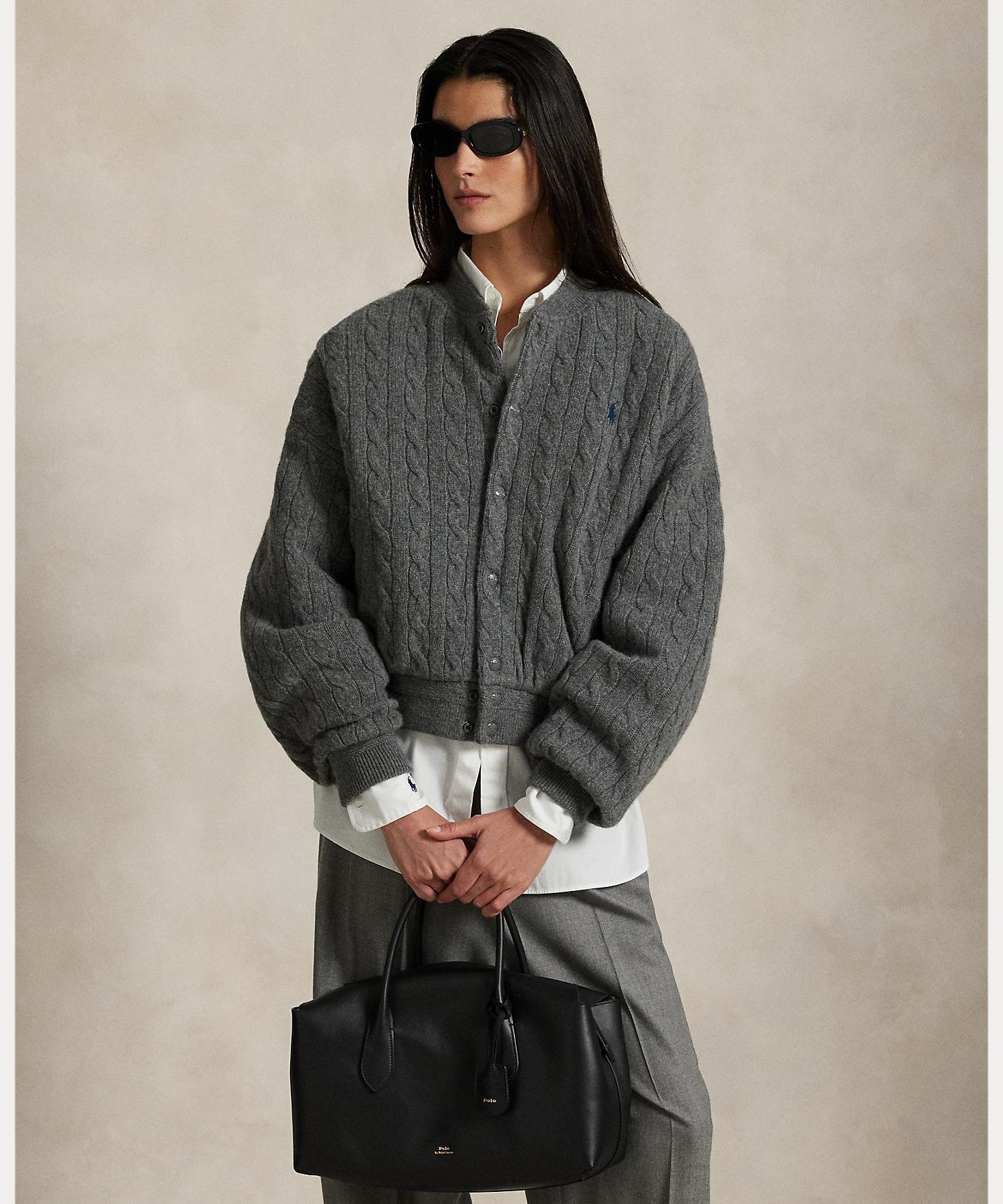 RALPH LAUREN｜ケーブルニット ウールカシミヤ ボンバー ジャケット