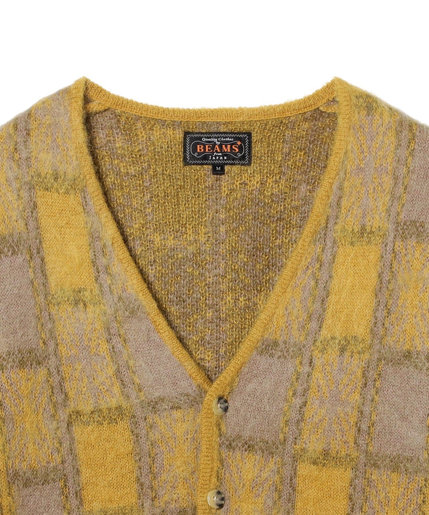 BEAMS OUTLET｜ダブルジャカード チェックパターン カーディガン