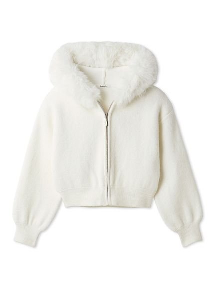 SNIDEL｜Sustainableファー付きニットパーカー | Rakuten Fashion(楽天