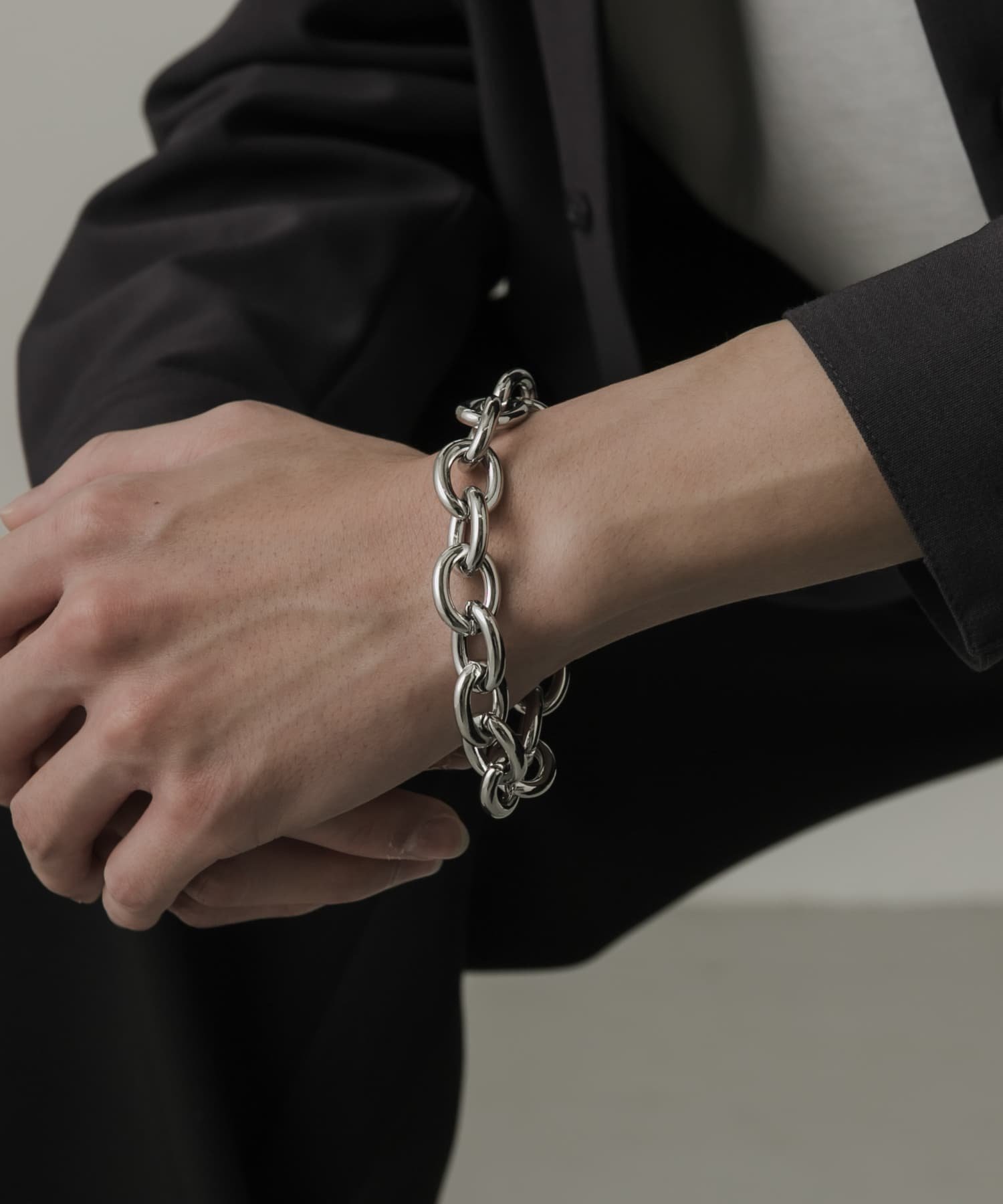 silver OLD チェーンブレスレット オーバルオールドグッチ IDプレート