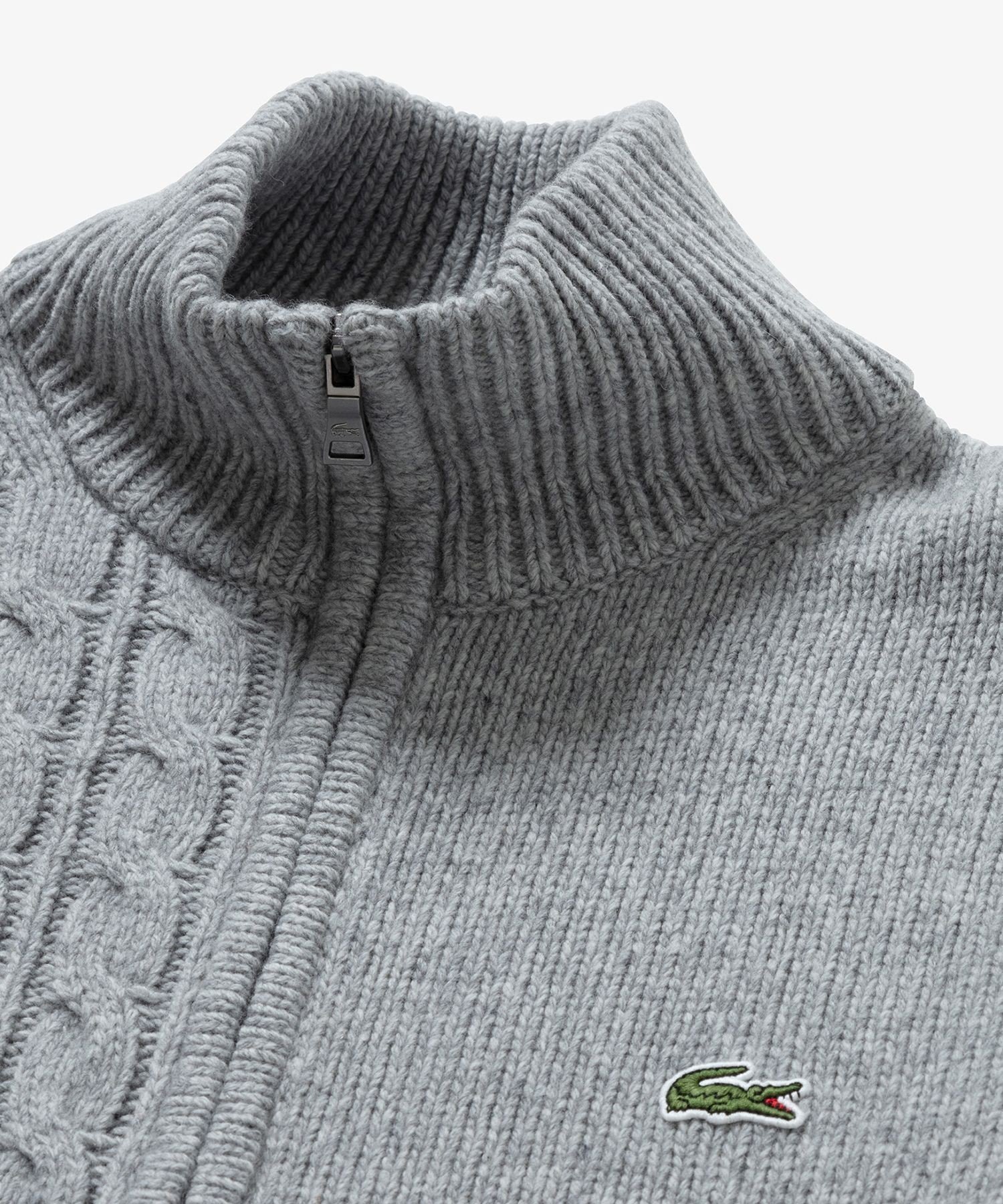 LACOSTE｜クレイジーニッティングハイネックジップカーディガン