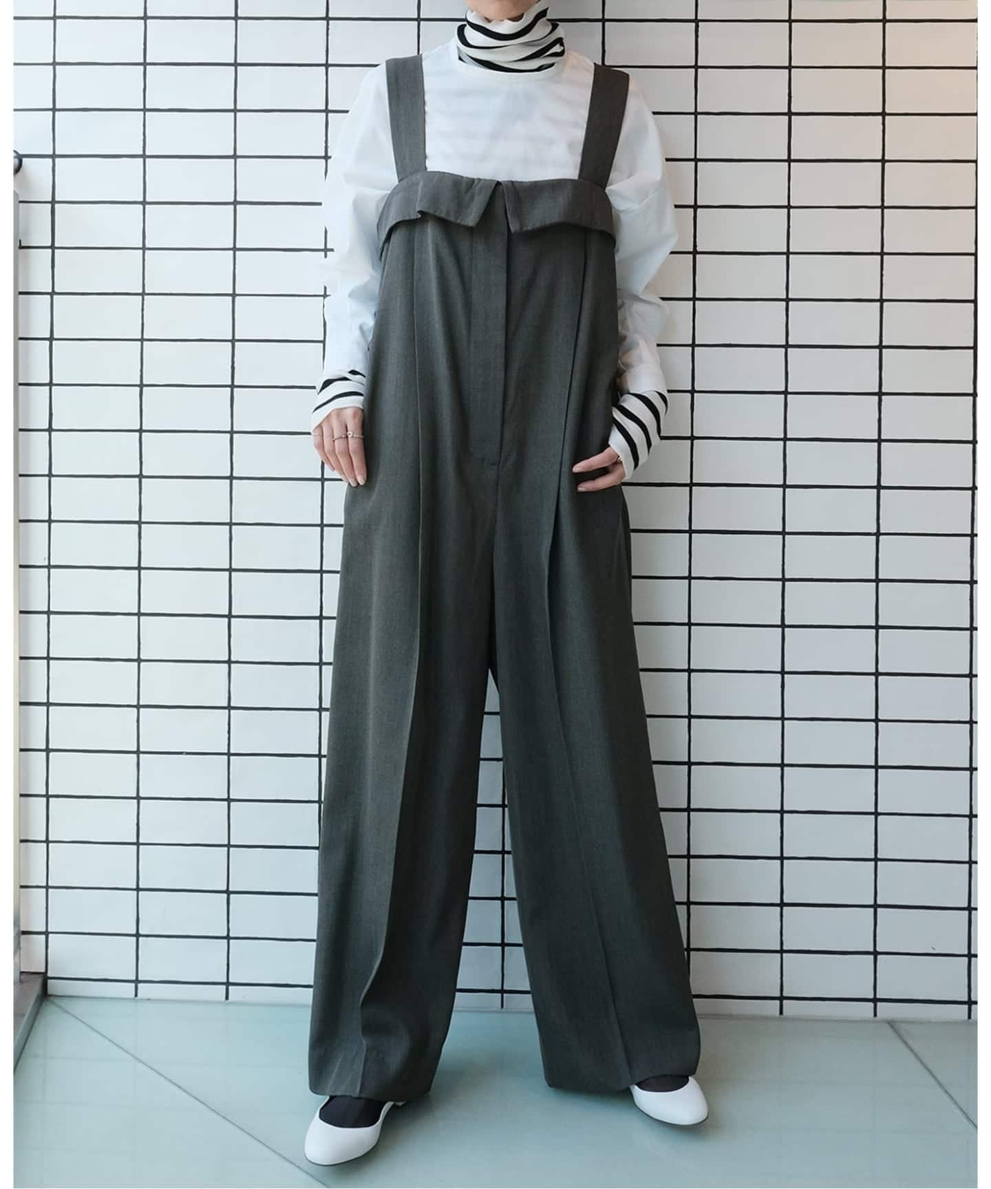 新品 IENA ＆NAVY オールインワン グレー 36 オールインワン