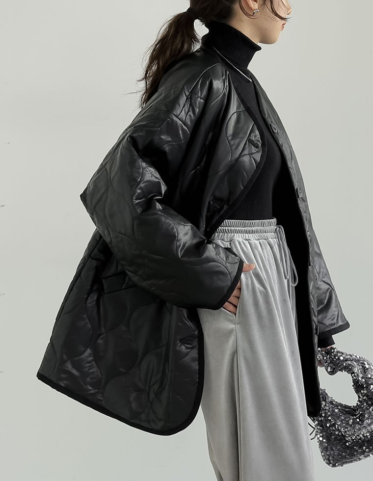 Re:EDIT｜フェイクレザーキルティングジャケット | Rakuten Fashion