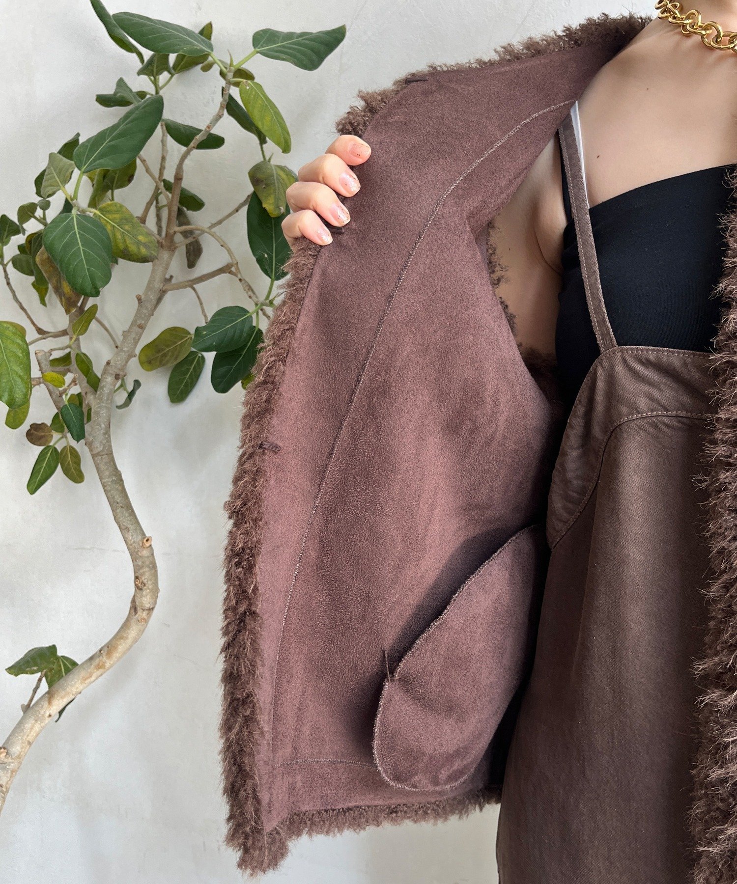 DOUDOU｜フェイクカシミヤファーベスト | Rakuten Fashion(楽天