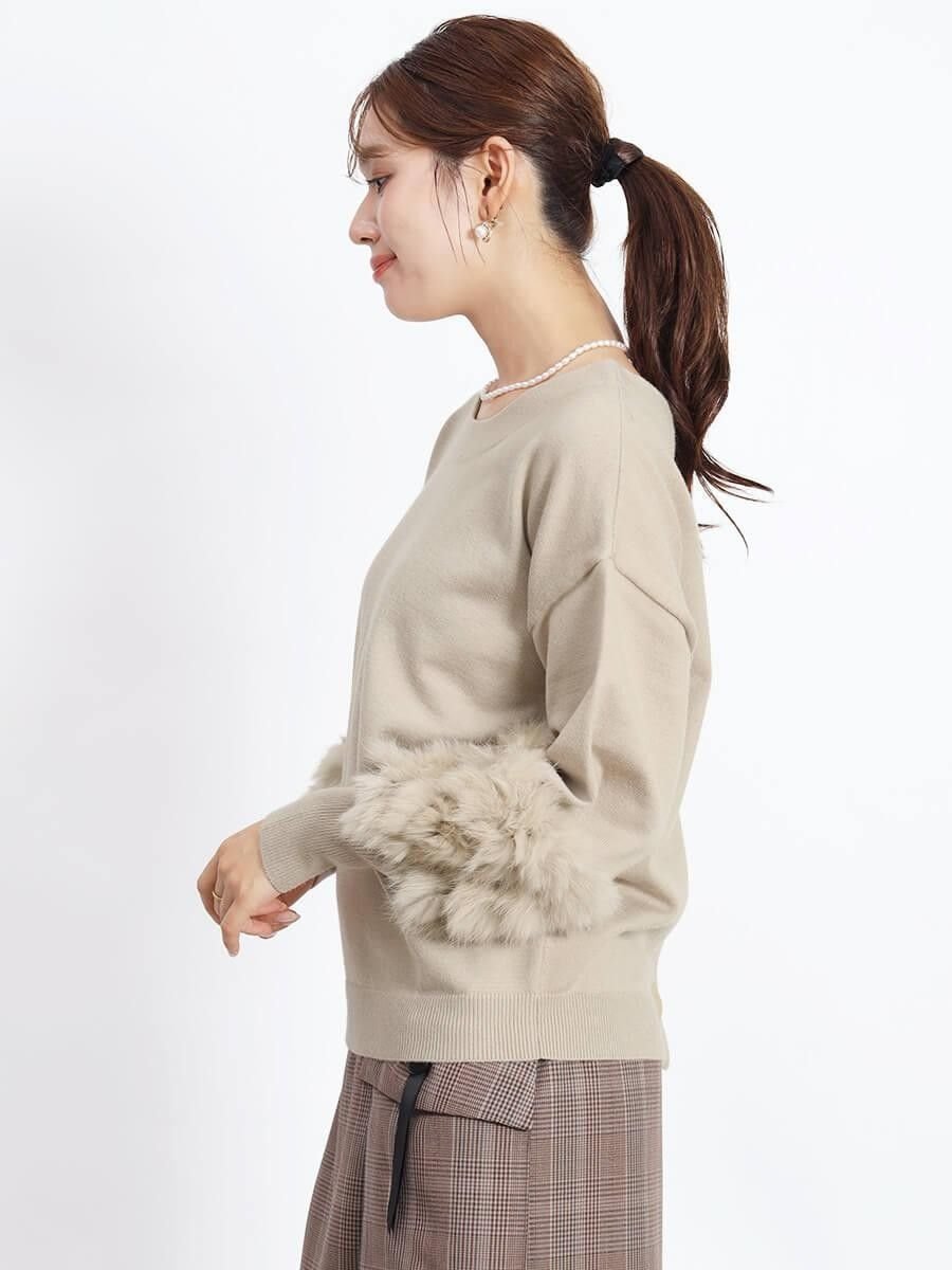 Vin｜ラビットファースリーブ2wayニット | Rakuten Fashion(楽天