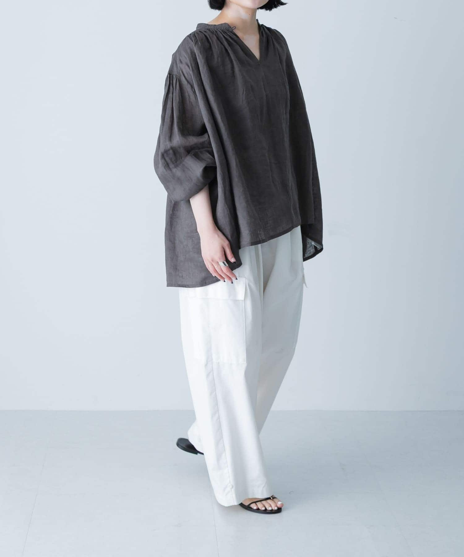かぐれ｜リネンスモックブラウス | Rakuten Fashion(楽天ファッション