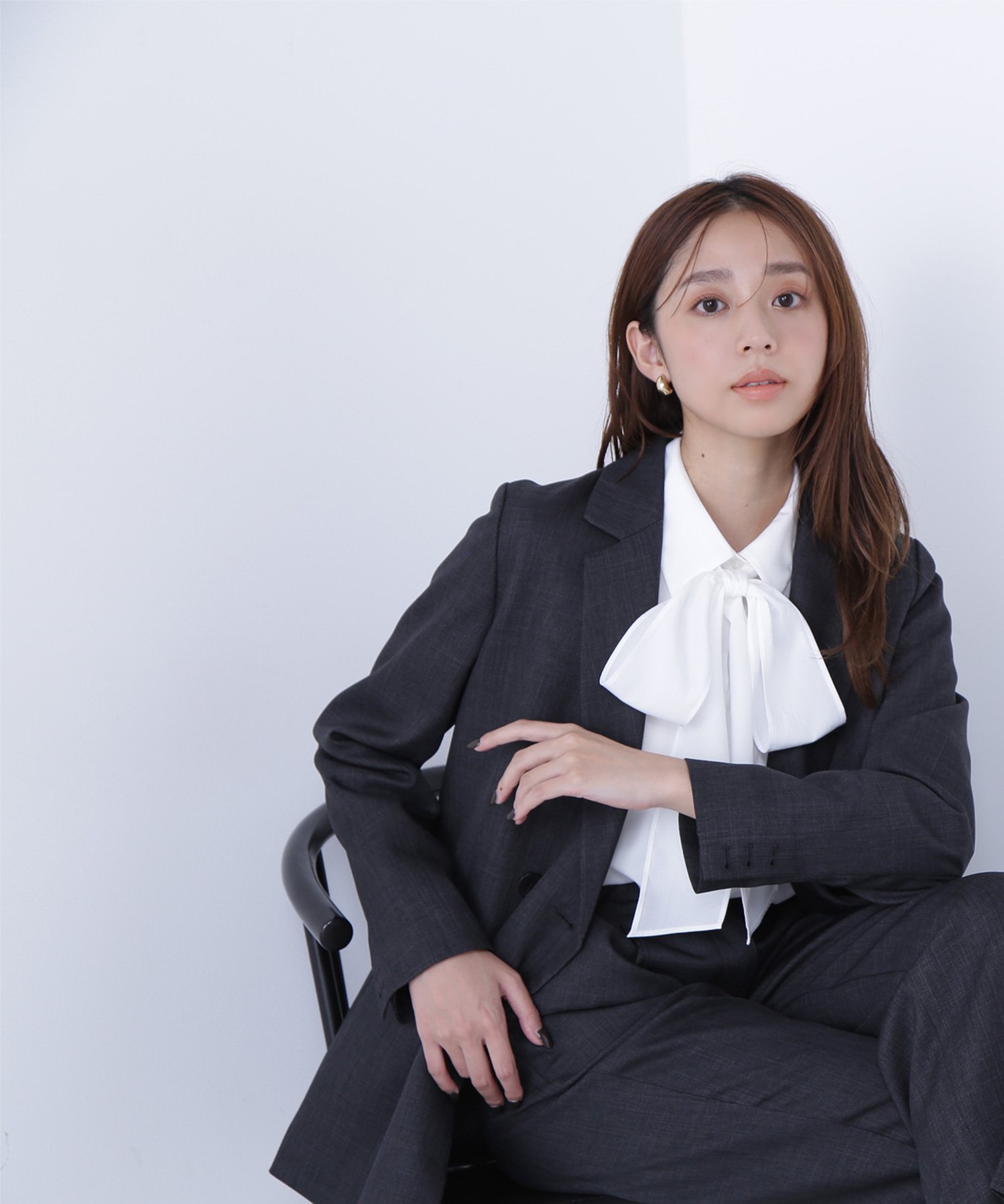 NATURAL BEAUTY BASIC｜シャークスキン SETUPダブルブレストジャケット