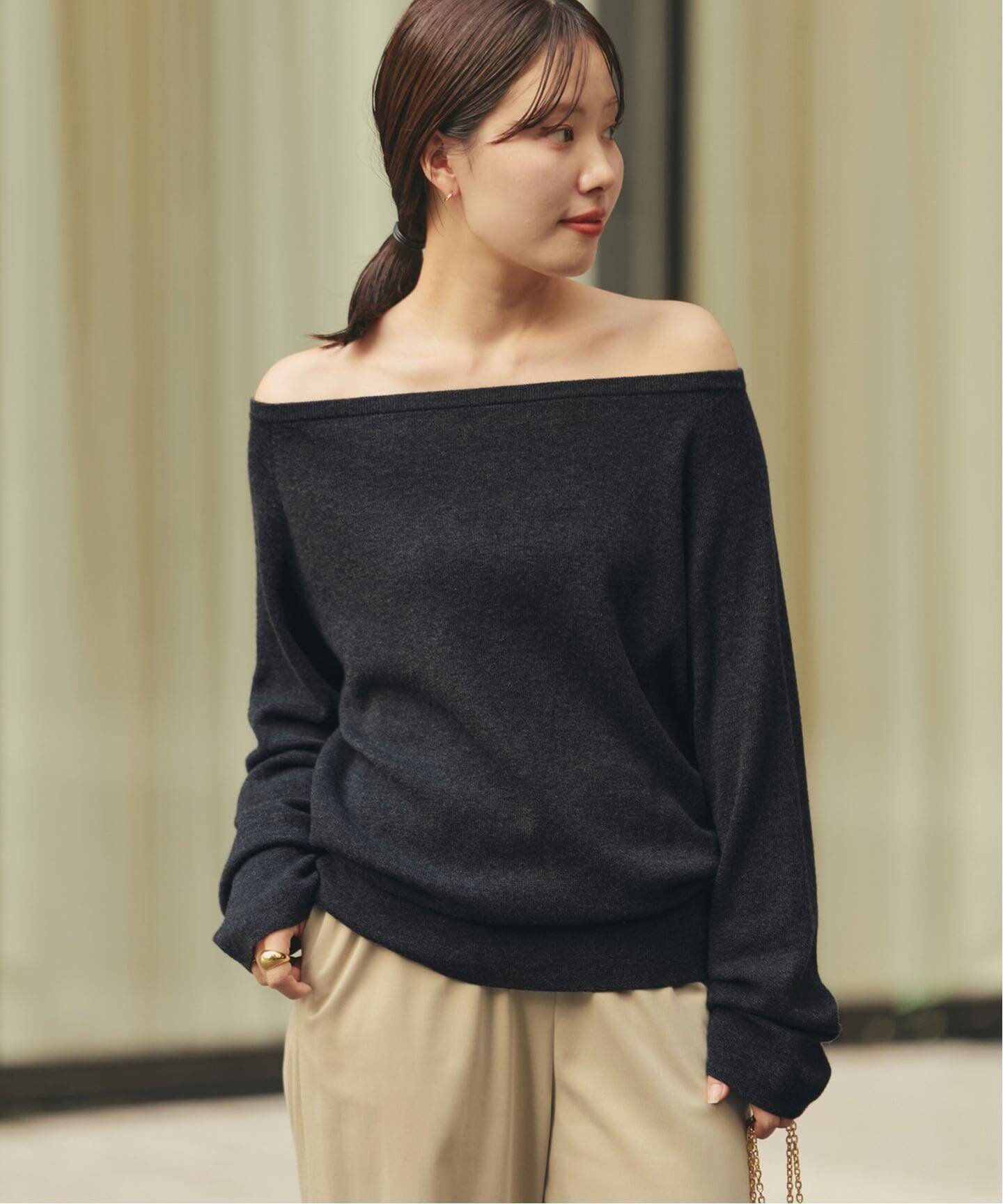 plage｜《追加》Off shoulder slit ニット 2 | Rakuten Fashion(楽天