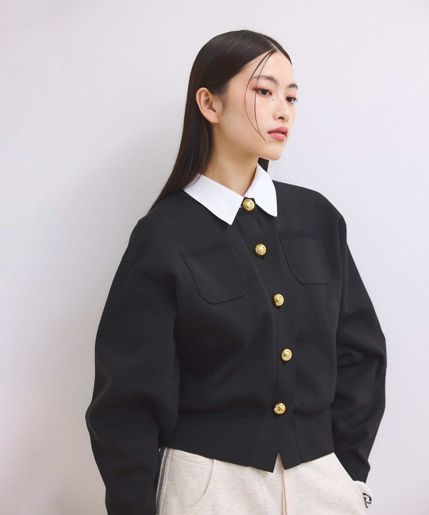 ADAM ET ROPE'｜【WEB限定】・【サステナブル】カラー付きカーディガン