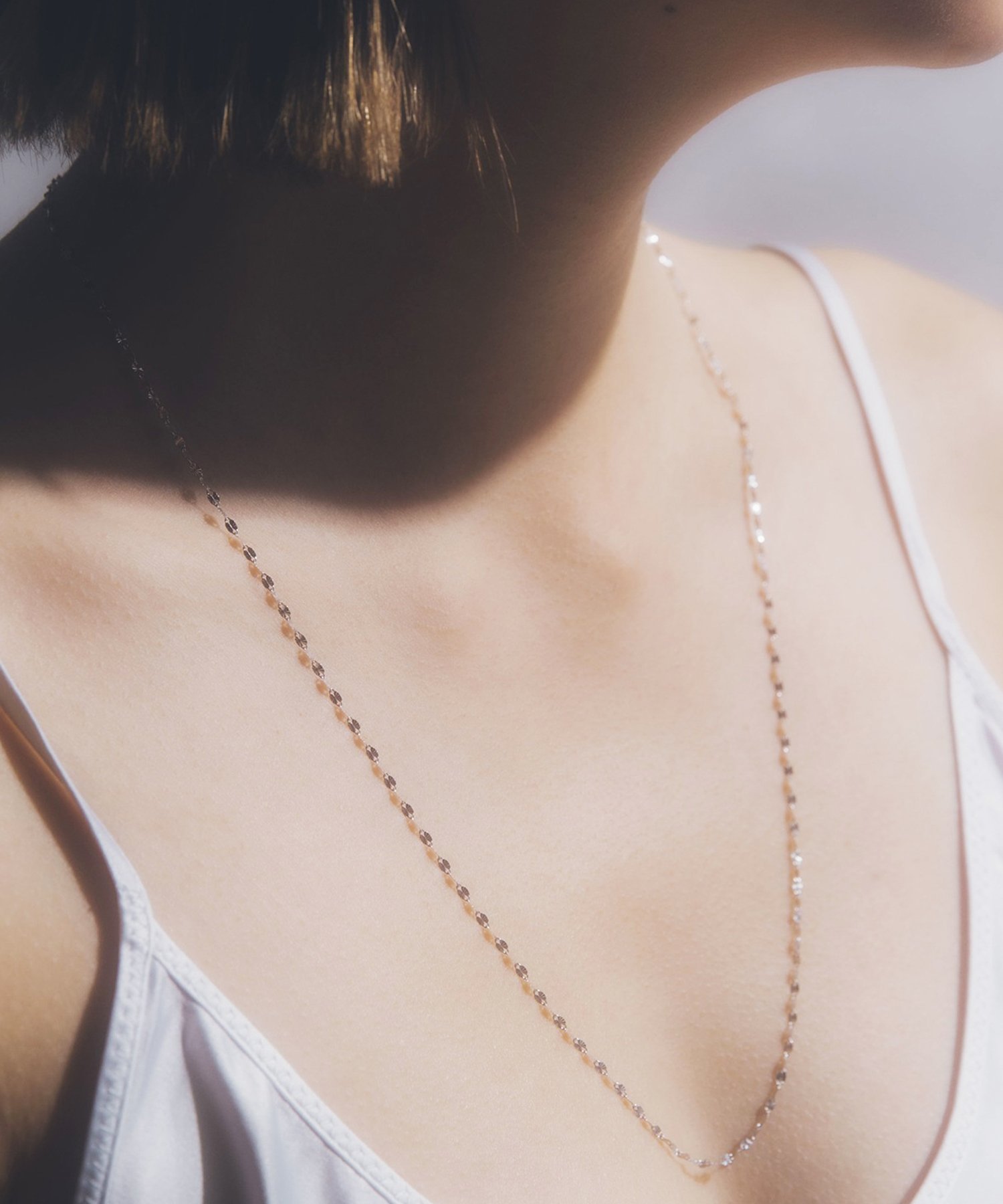 SETUP7｜les bon bon/sunlight long necklace white gold サンライト