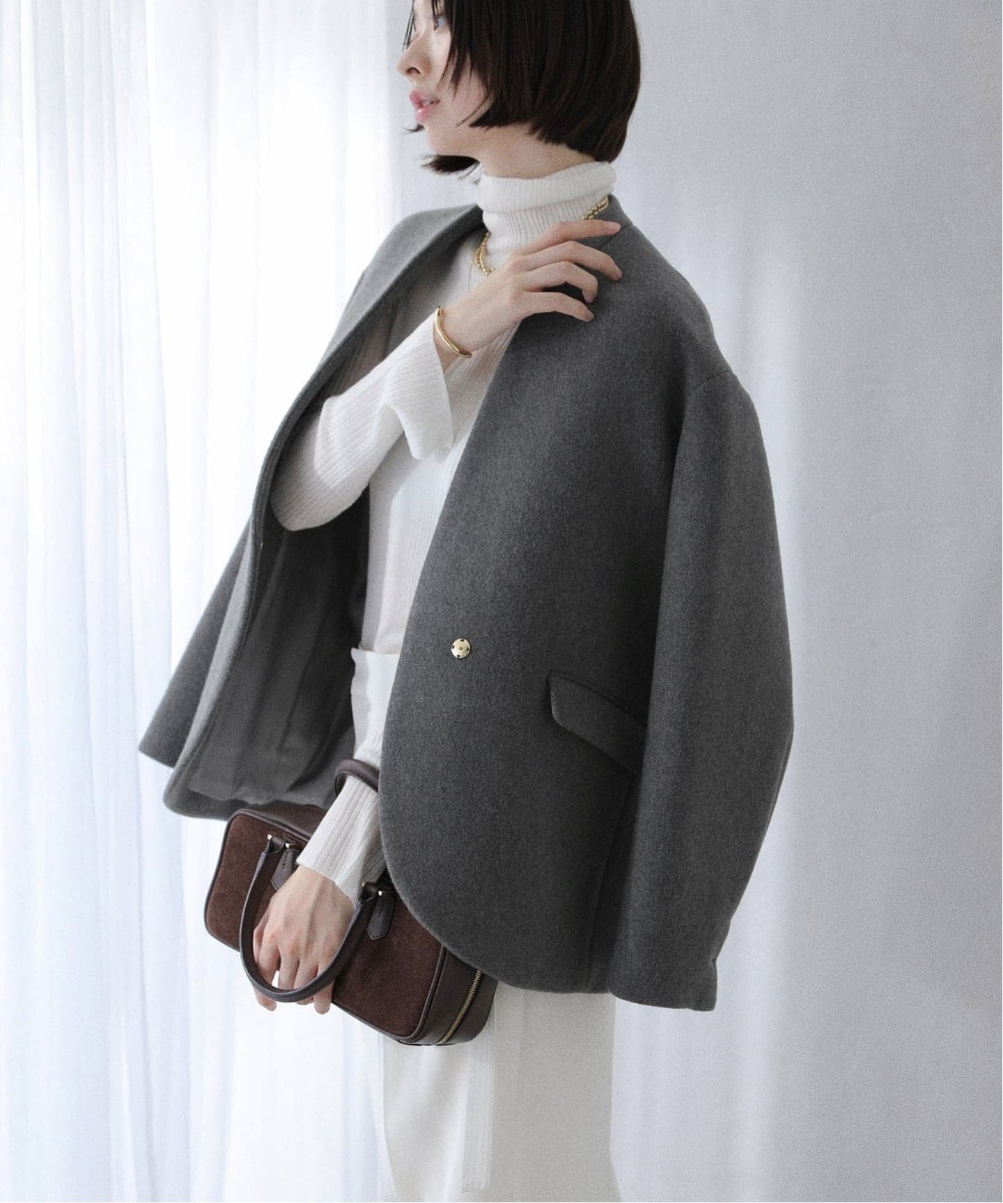 La Totalite｜ノーカラーショートコート | Rakuten Fashion(楽天