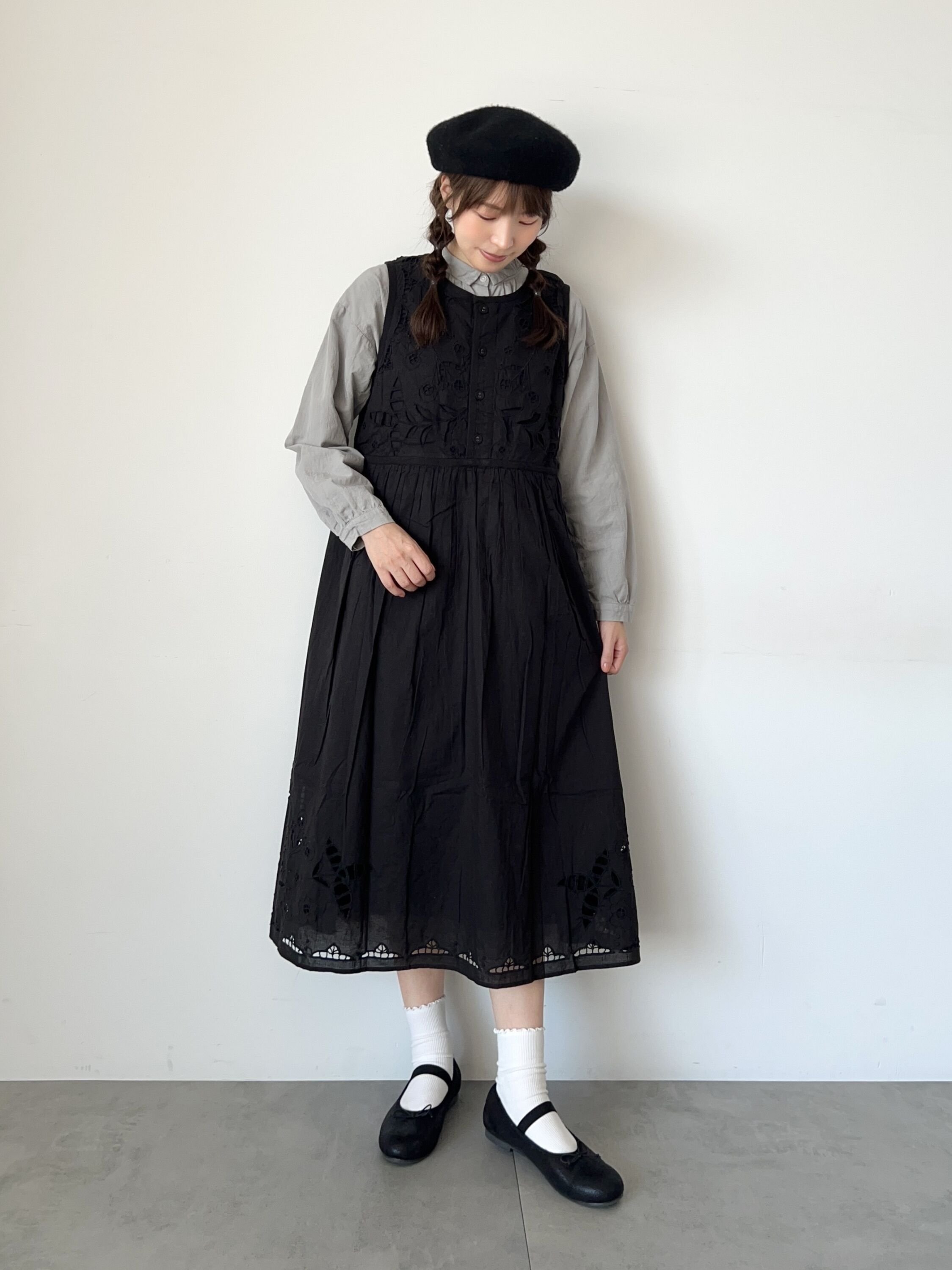 Samansa Mos2｜【WEB限定 Sサイズ】カットワーク刺繍前後着ノースリ