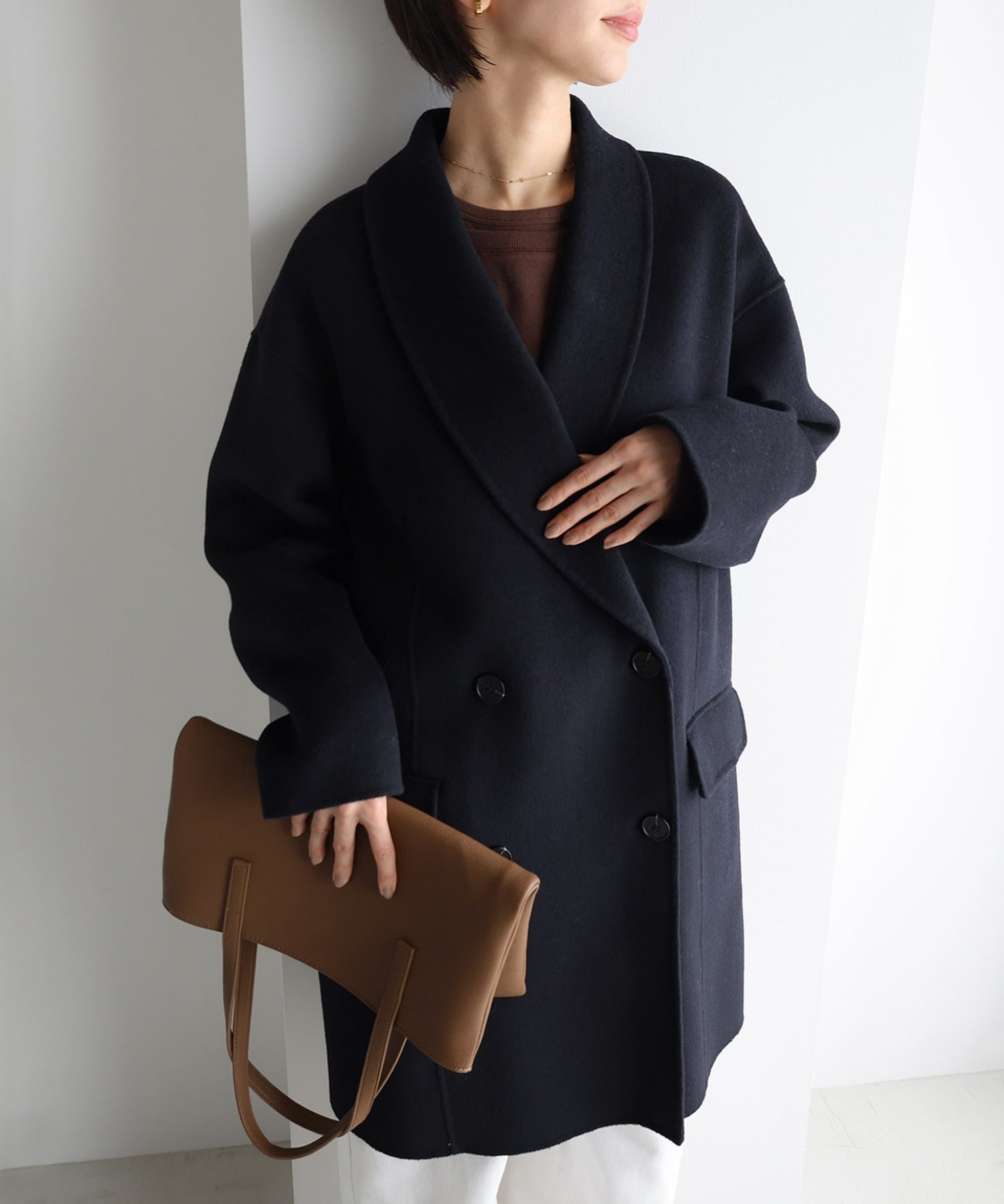 andme｜リバー ダブルコート evernavy エバーネイビー | Rakuten