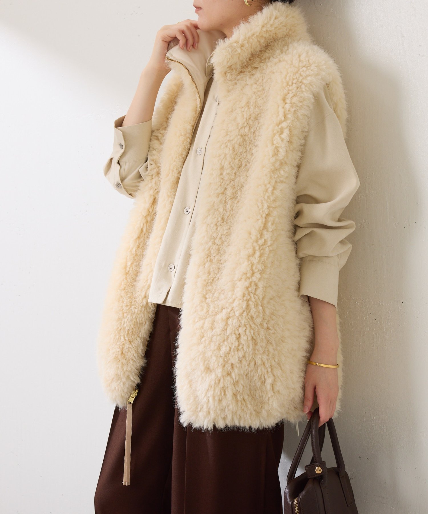 COLLAGE GALLARDAGALANTE｜ミックスファーベスト | Rakuten Fashion