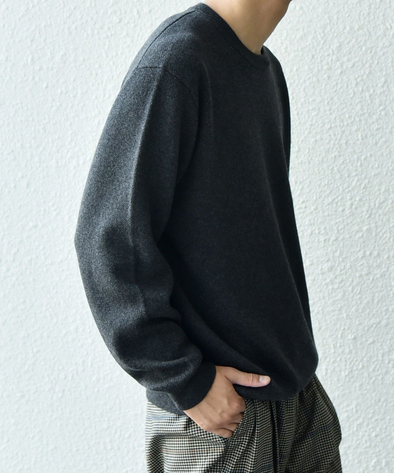 ARGUE ウールカシミヤ スウェットニット BLACK 楽天市場】ウールカシミヤ クルーネックニット プルオーバー 黒｜プル