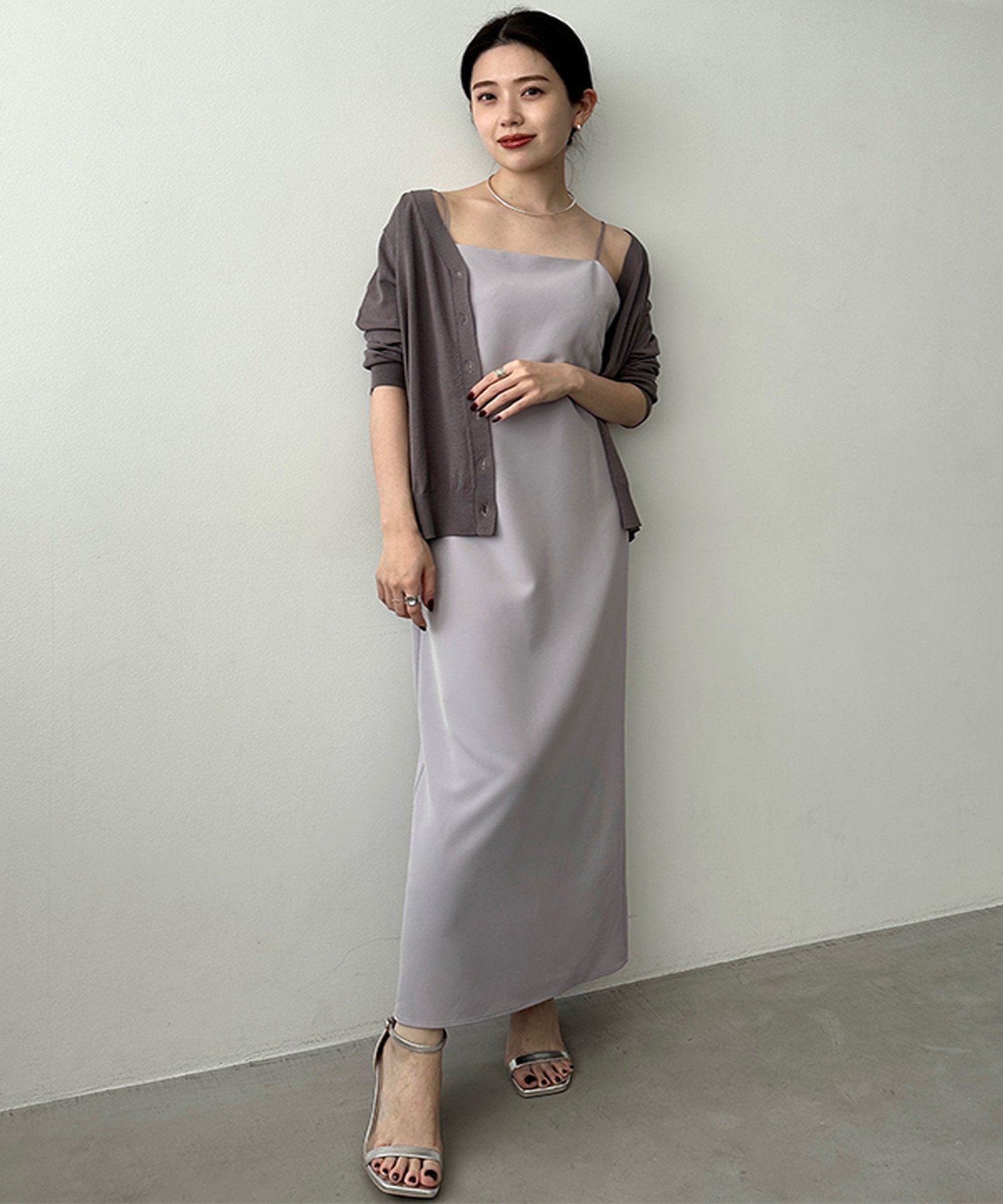 anuans｜ダブルストラップナローキャミワンピース | Rakuten Fashion