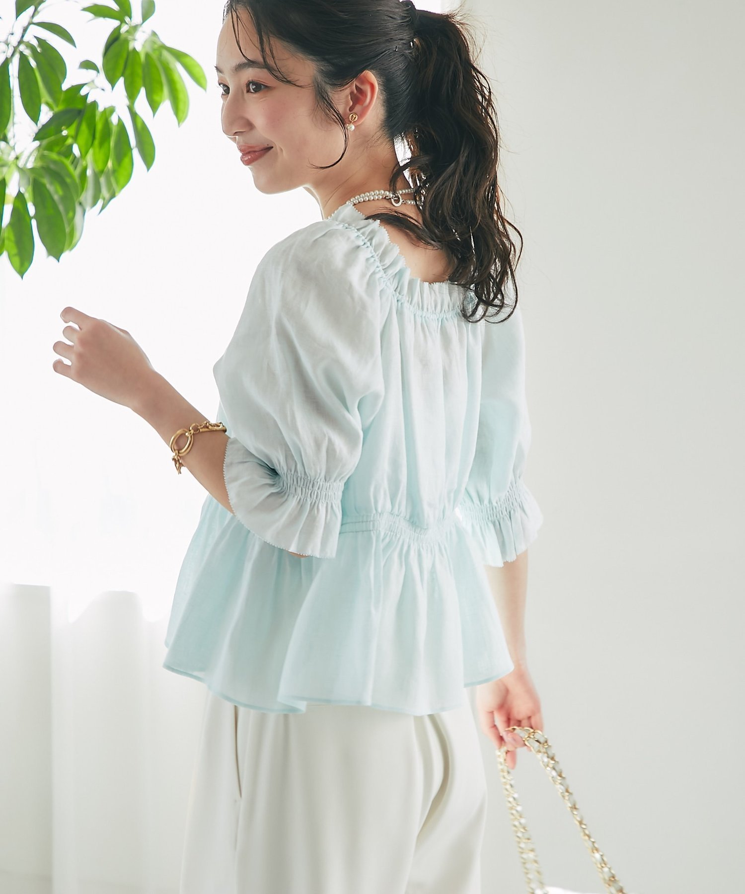 La boutique BonBon｜【復刻】シャーリングギャザーブラウス | Rakuten