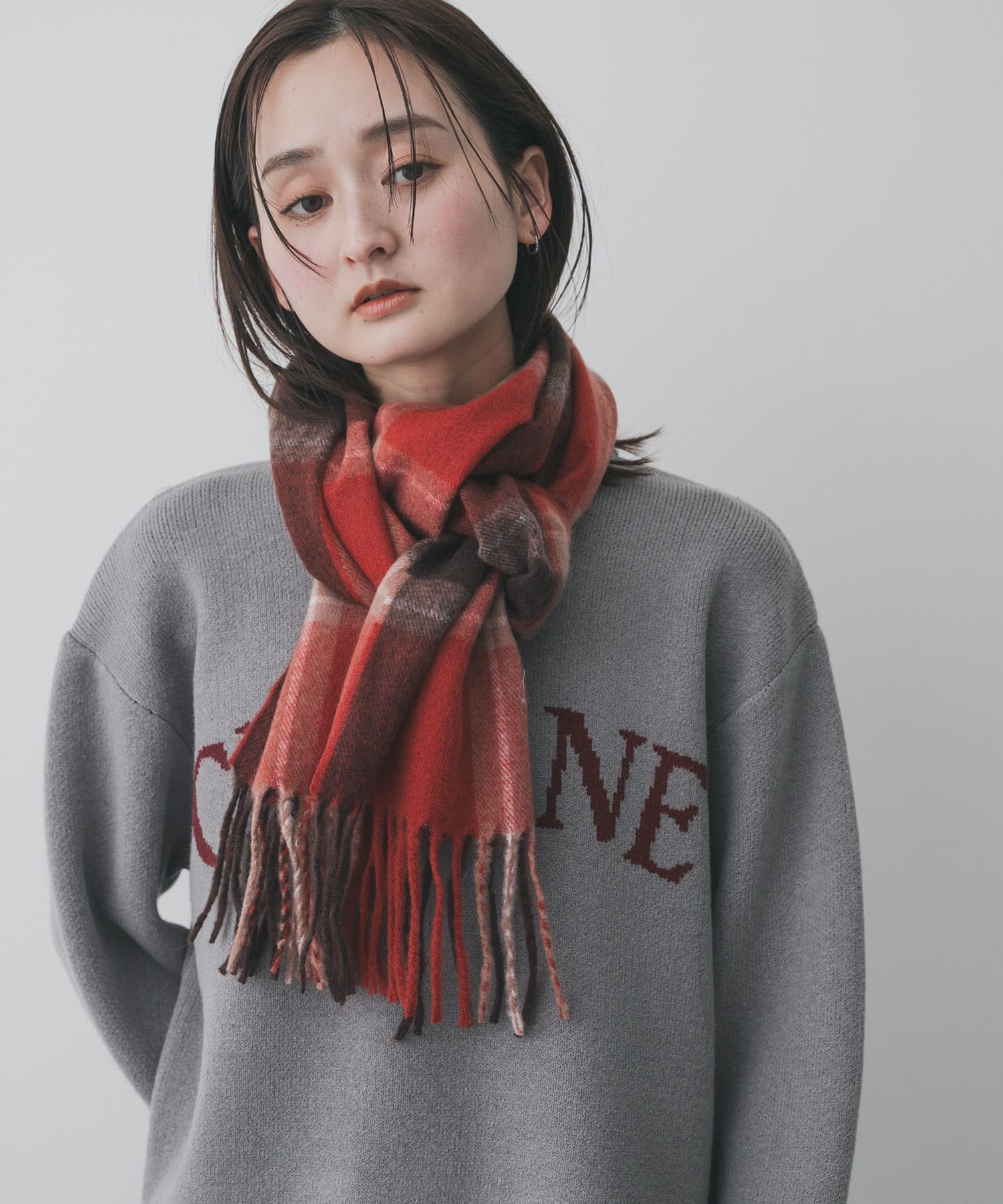SENSE OF PLACE｜チェックフリンジストール | Rakuten Fashion(楽天