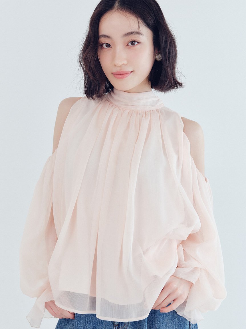 LILY BROWN｜【WEB限定カラー】ドレープボウタイシフォンブラウス