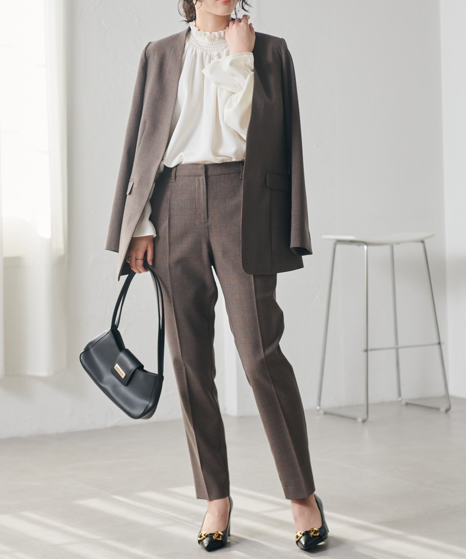 Ranan｜洗える!ノーカラーボックスジャケット | Rakuten Fashion(楽天