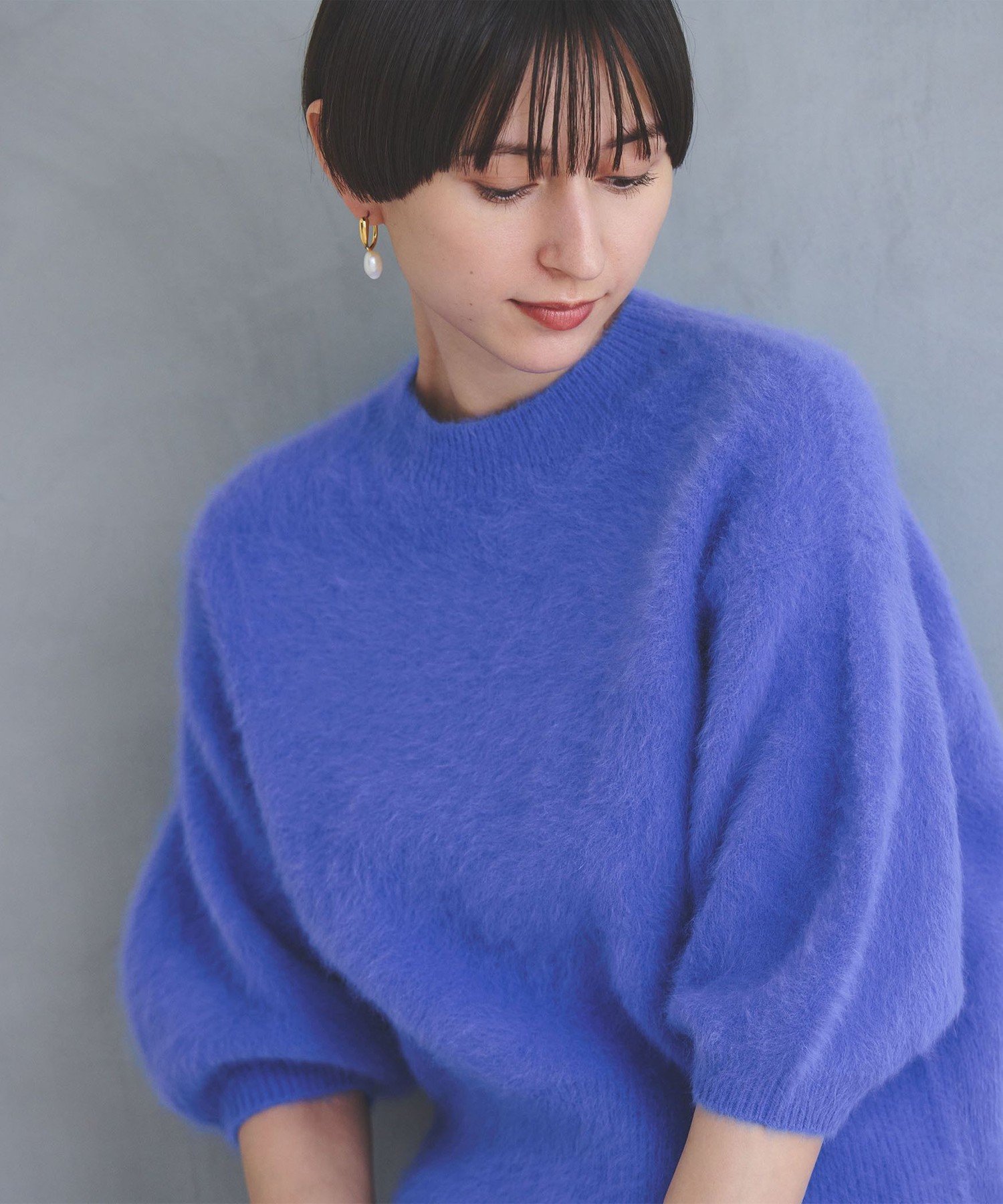 UNITED ARROWS｜フォックスカシミヤ パフ ハーフスリーブ ニット