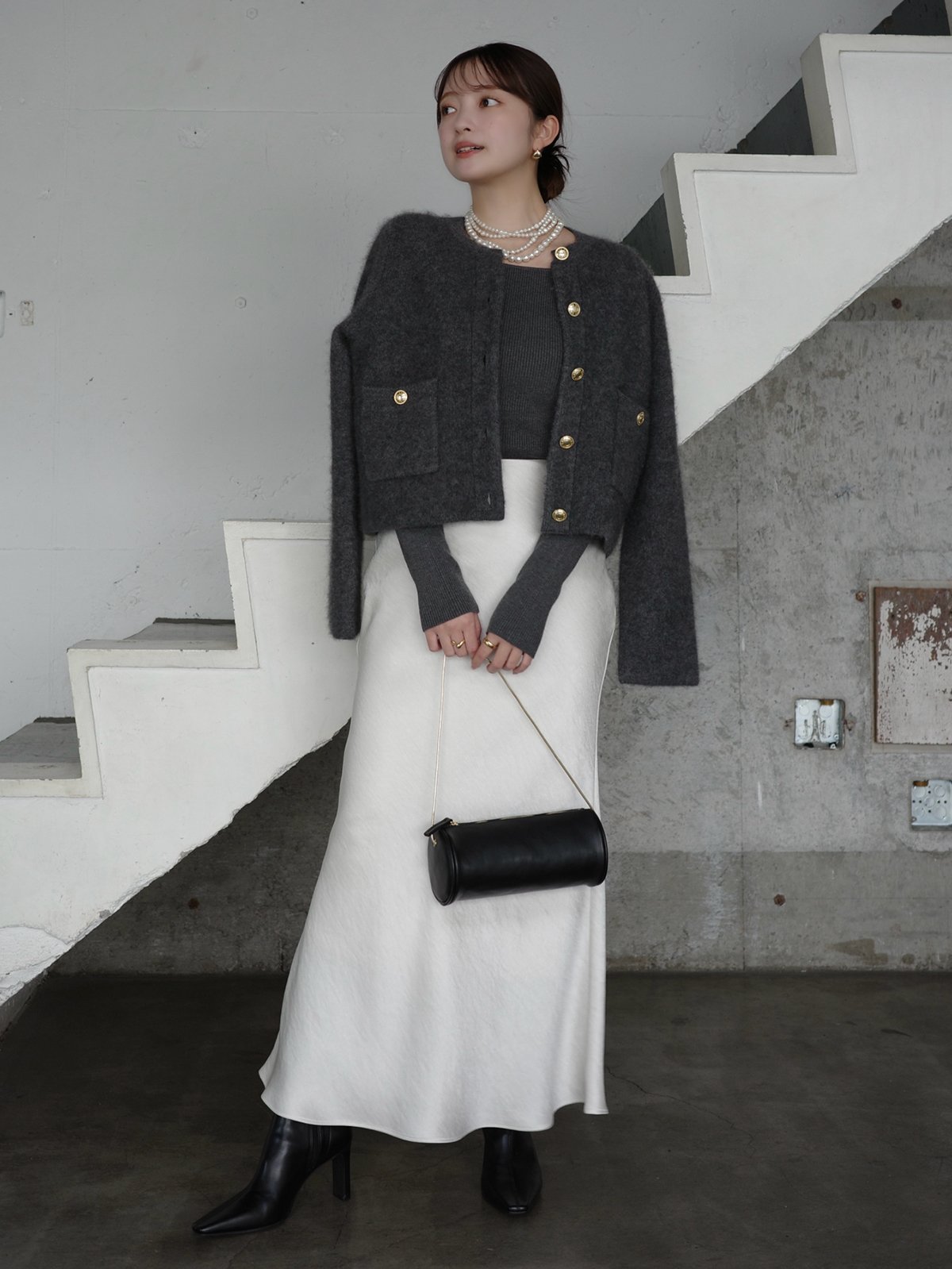 anuans｜シルクカシミアブレンドボートネックニット | Rakuten Fashion