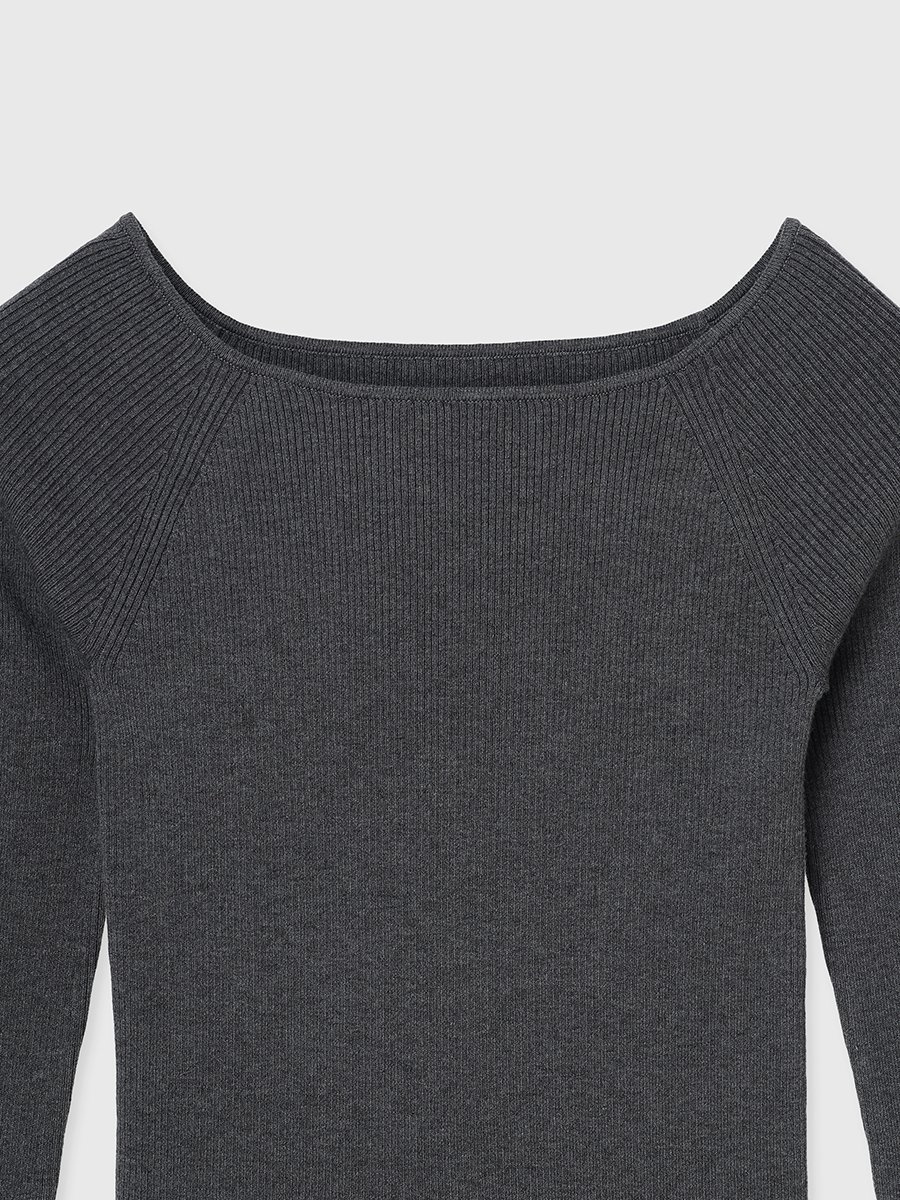 anuans｜シルクカシミアブレンドボートネックニット | Rakuten Fashion