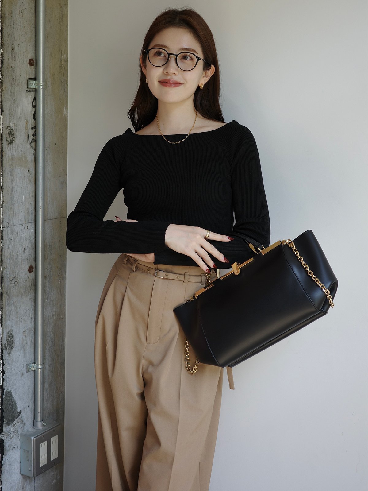 anuans｜シルクカシミアブレンドボートネックニット | Rakuten Fashion