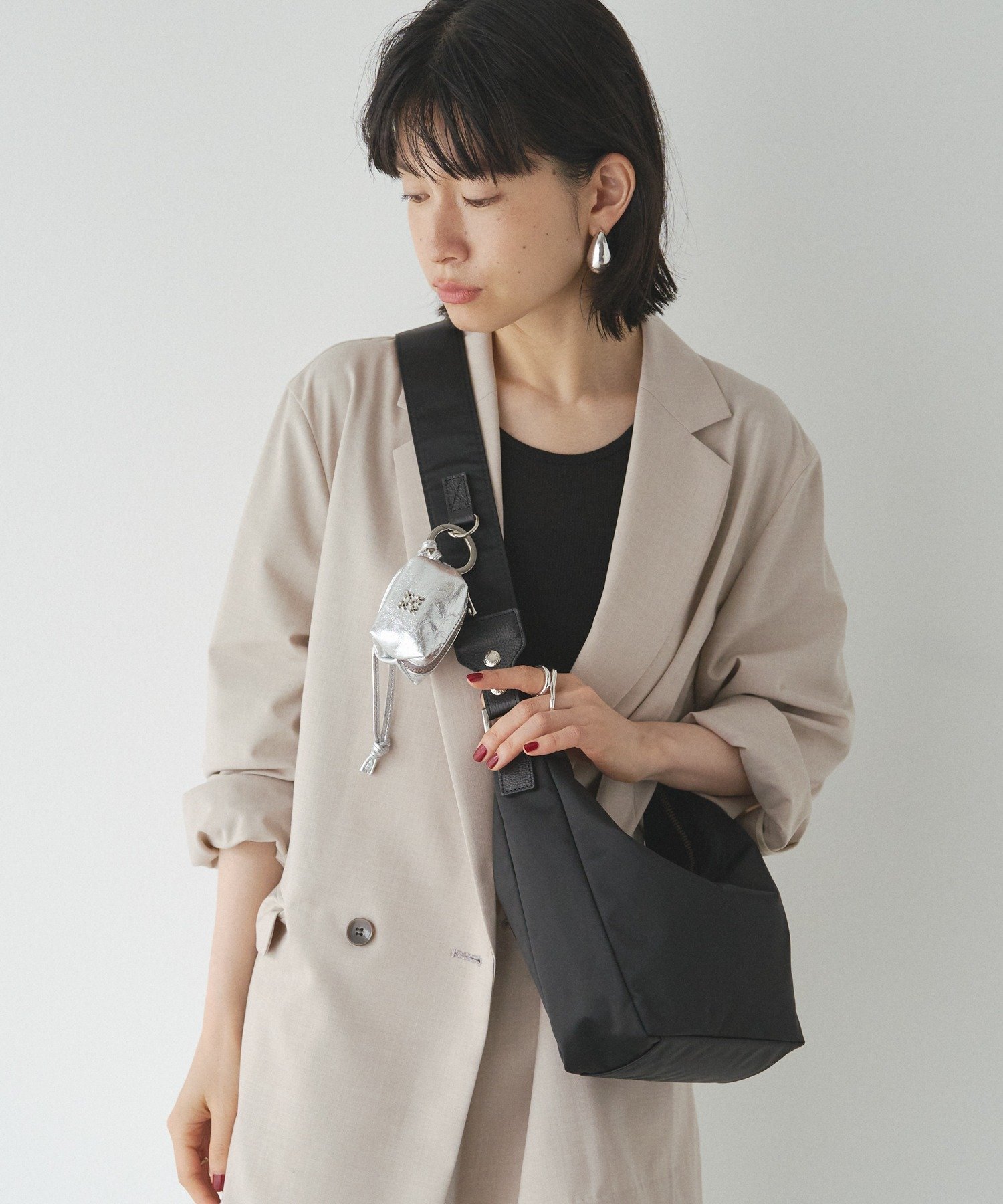 russet｜カラビナ付き レザーミニポーチ型チャーム | Rakuten Fashion