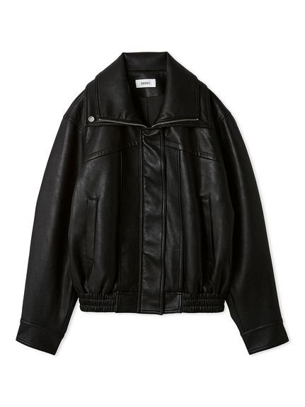 SNIDEL｜ビッグスタンドカラーレザーブルゾン | Rakuten Fashion(楽天
