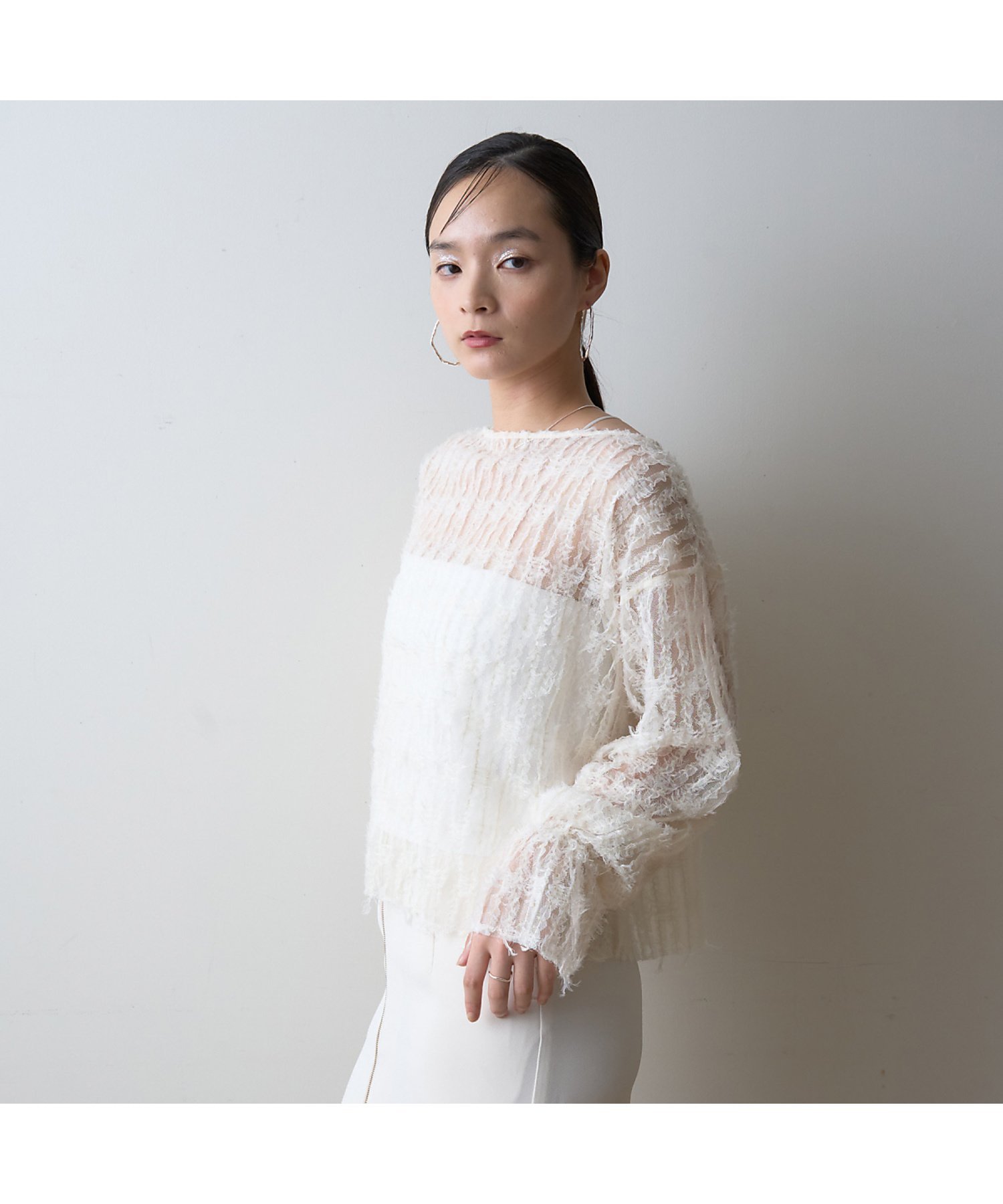Rouge vif la cle｜【一部店舗限定】フェザーチュールブラウス