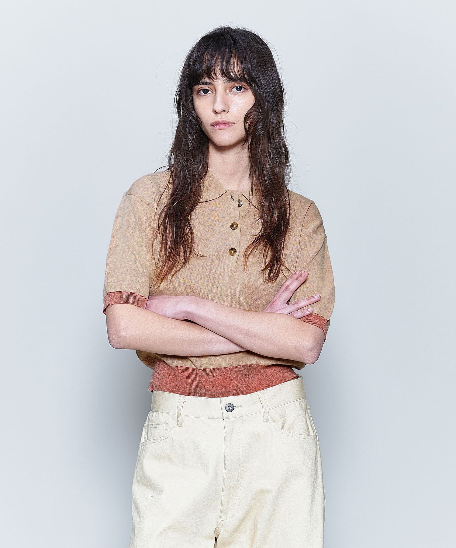ユナイテッドアローズ　6 ROKUカラーポイントポロニット UNITED ARROWS LTD. OUTLET｜<6(ROKU)>カラーポイント ポロニット