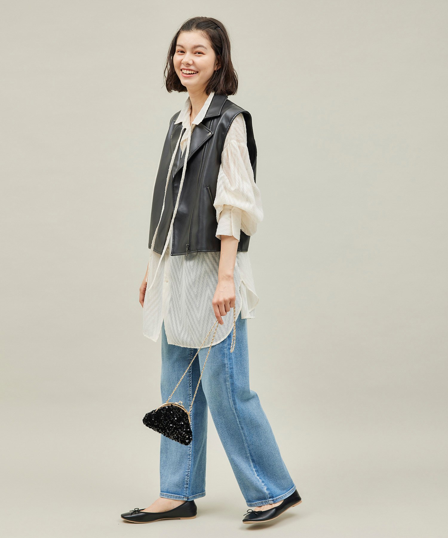 ROPE' PICNIC｜シンセティックレザーノースリーブジャケット | Rakuten