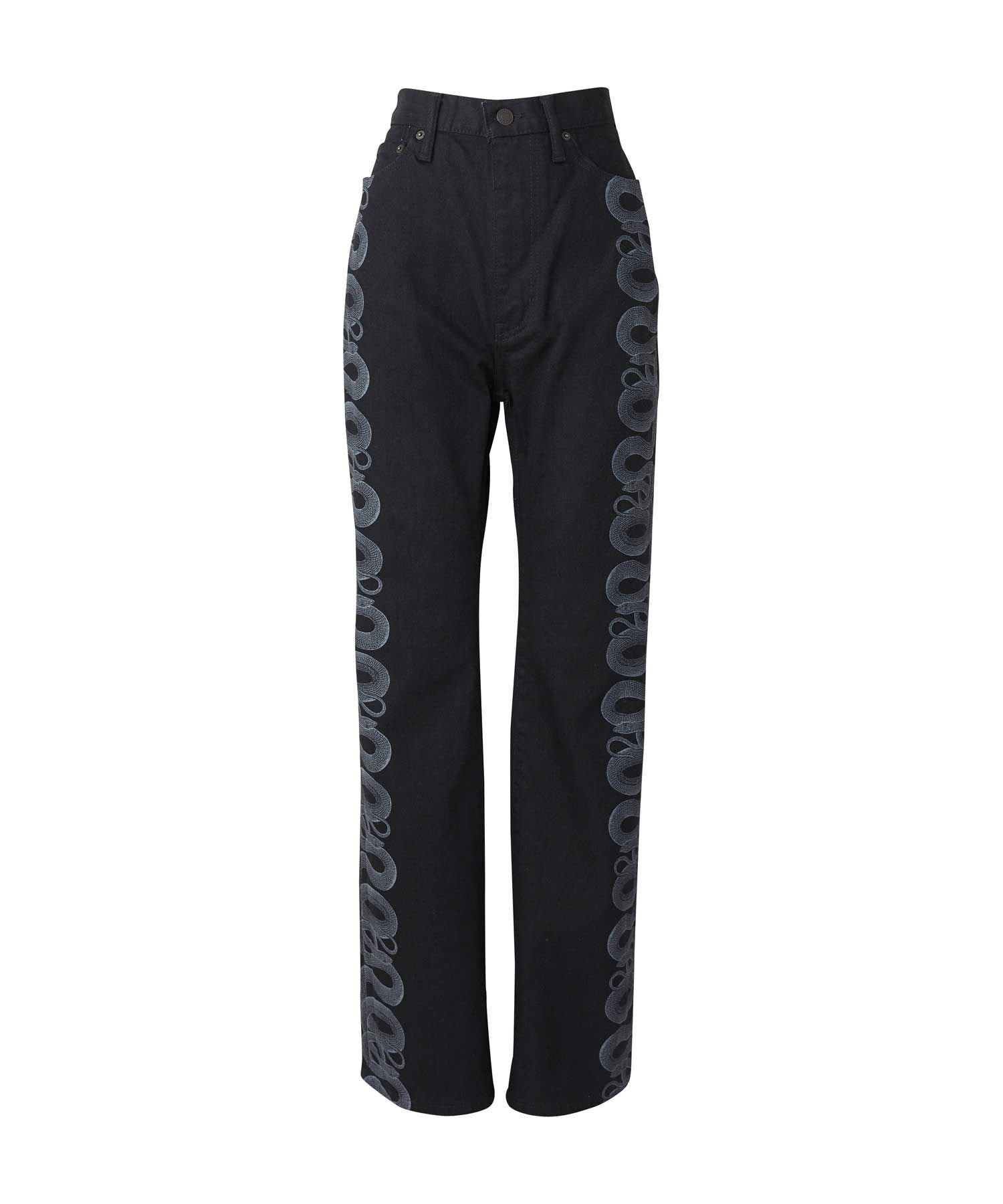 HYSTERIC GLAMOUR｜SNAKE LOOP柄デニムフレアパンツ | Rakuten Fashion