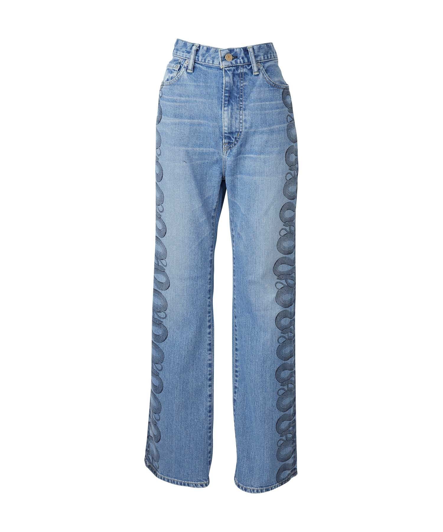 HYSTERIC GLAMOUR｜SNAKE LOOP柄デニムフレアパンツ | Rakuten Fashion