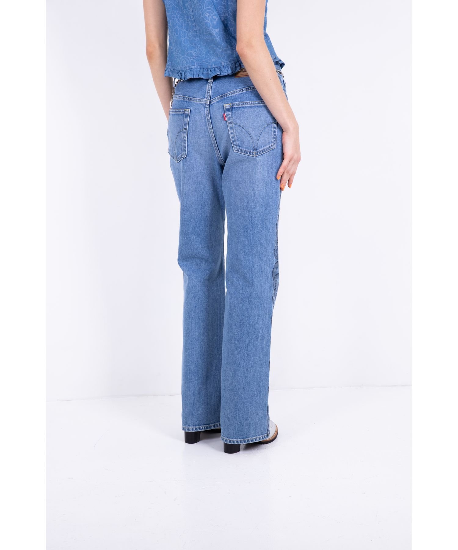 HYSTERIC GLAMOUR｜SNAKE LOOP柄デニムフレアパンツ | Rakuten Fashion