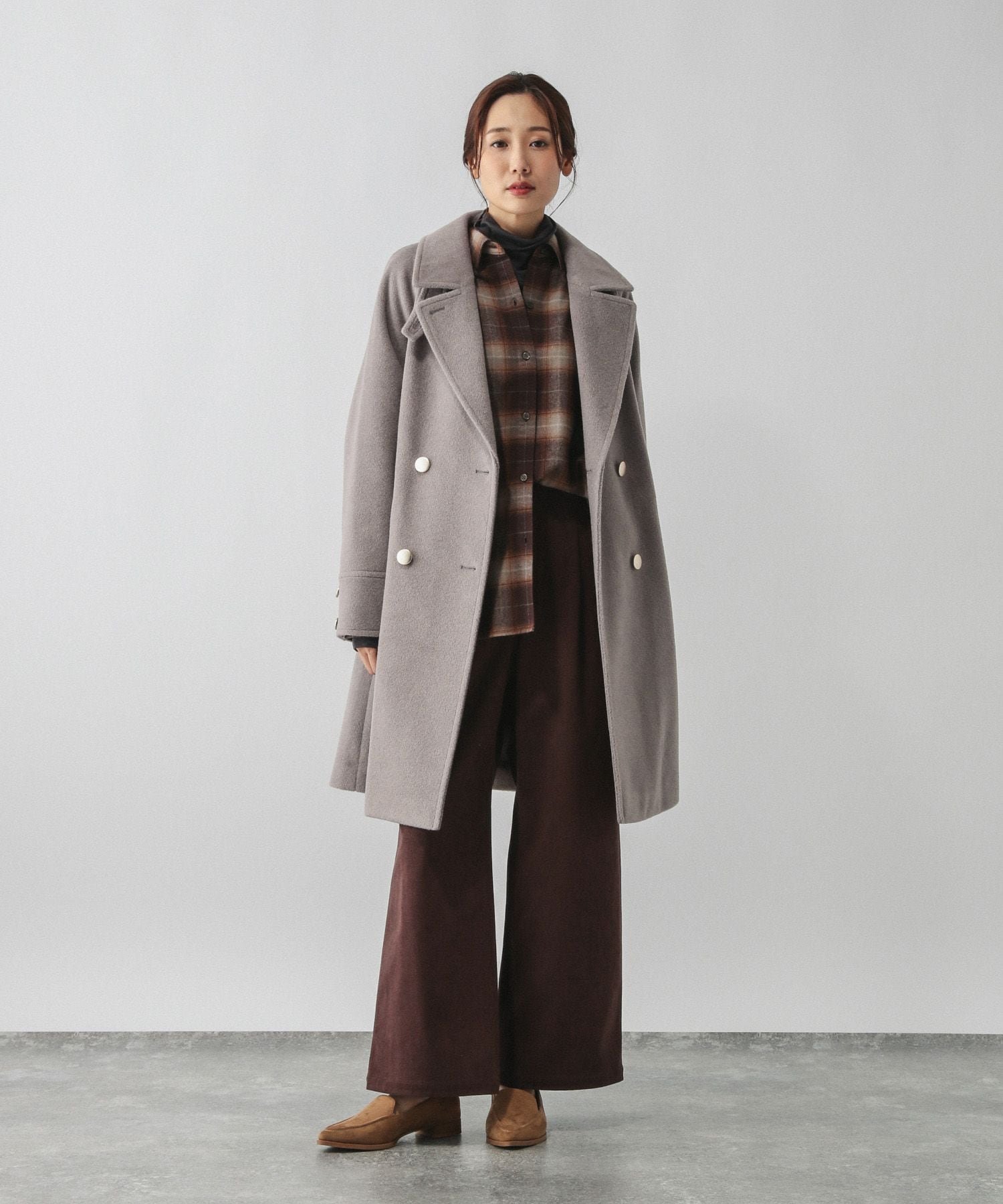 GLOBAL WORK｜軽やかストレッチ襟2WAYコート/499666 | Rakuten Fashion